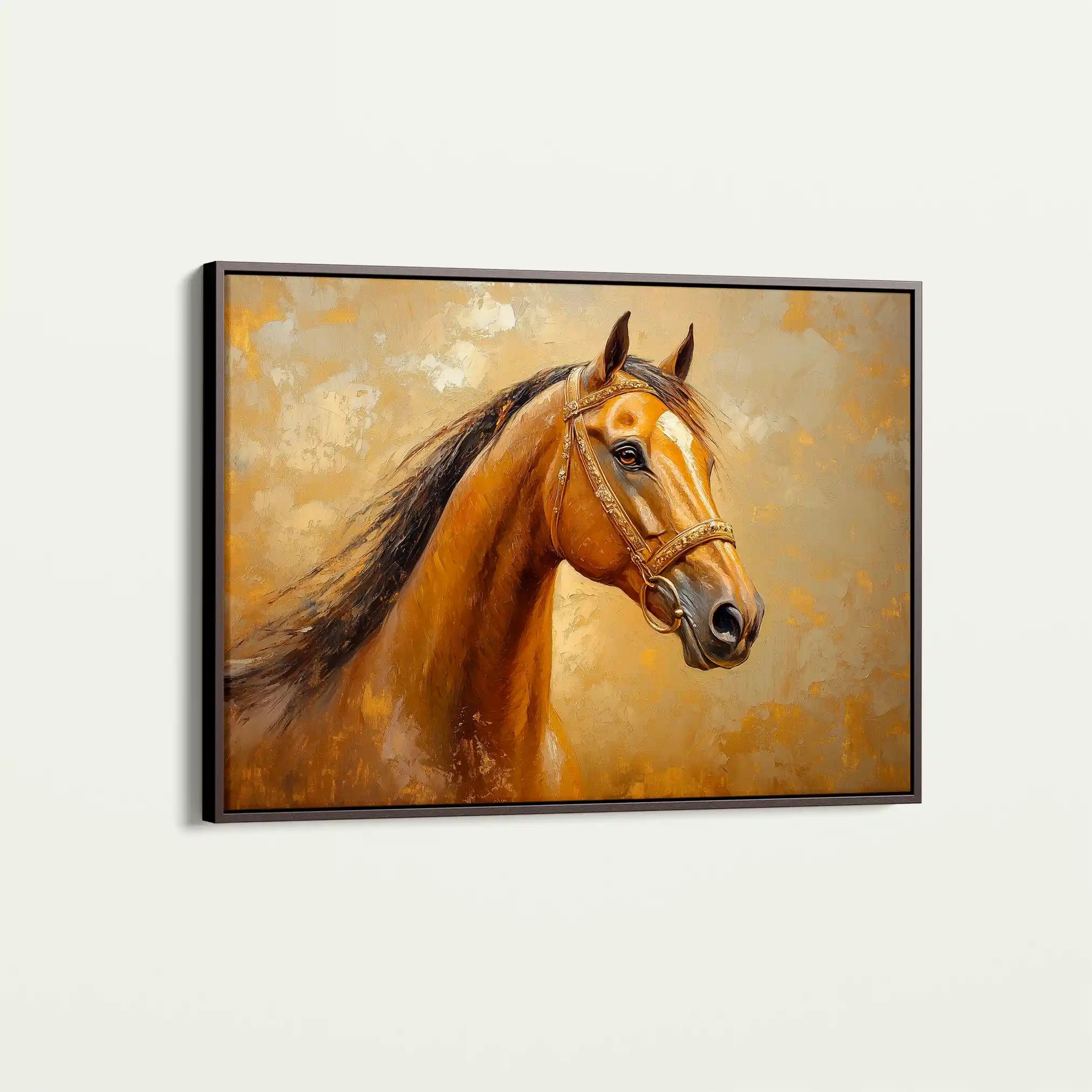 Horses 058 Canvas Art 60 x 40 cm / Black