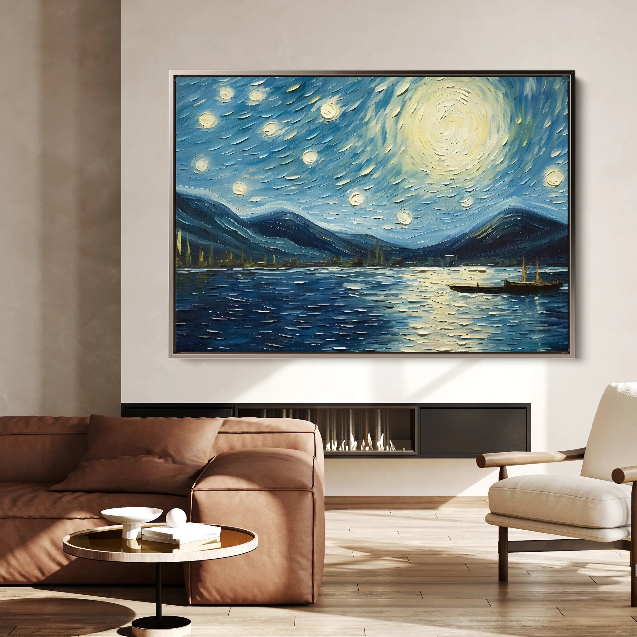 Landscape 058 Canvas Art 18" x 24" / 45 x 60 cm / Black
