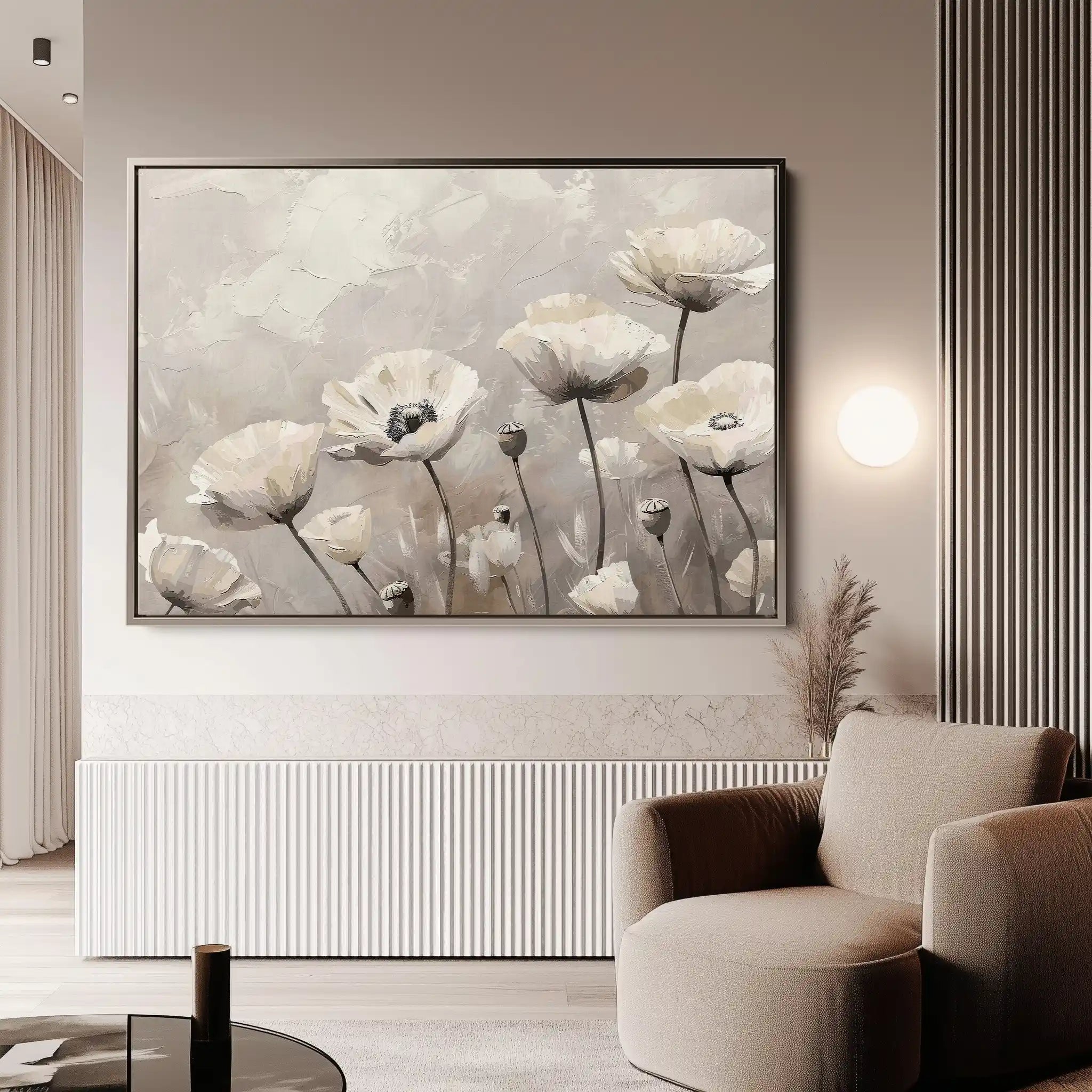 Floral 059 Canvas Art 60 x 40 cm / Black