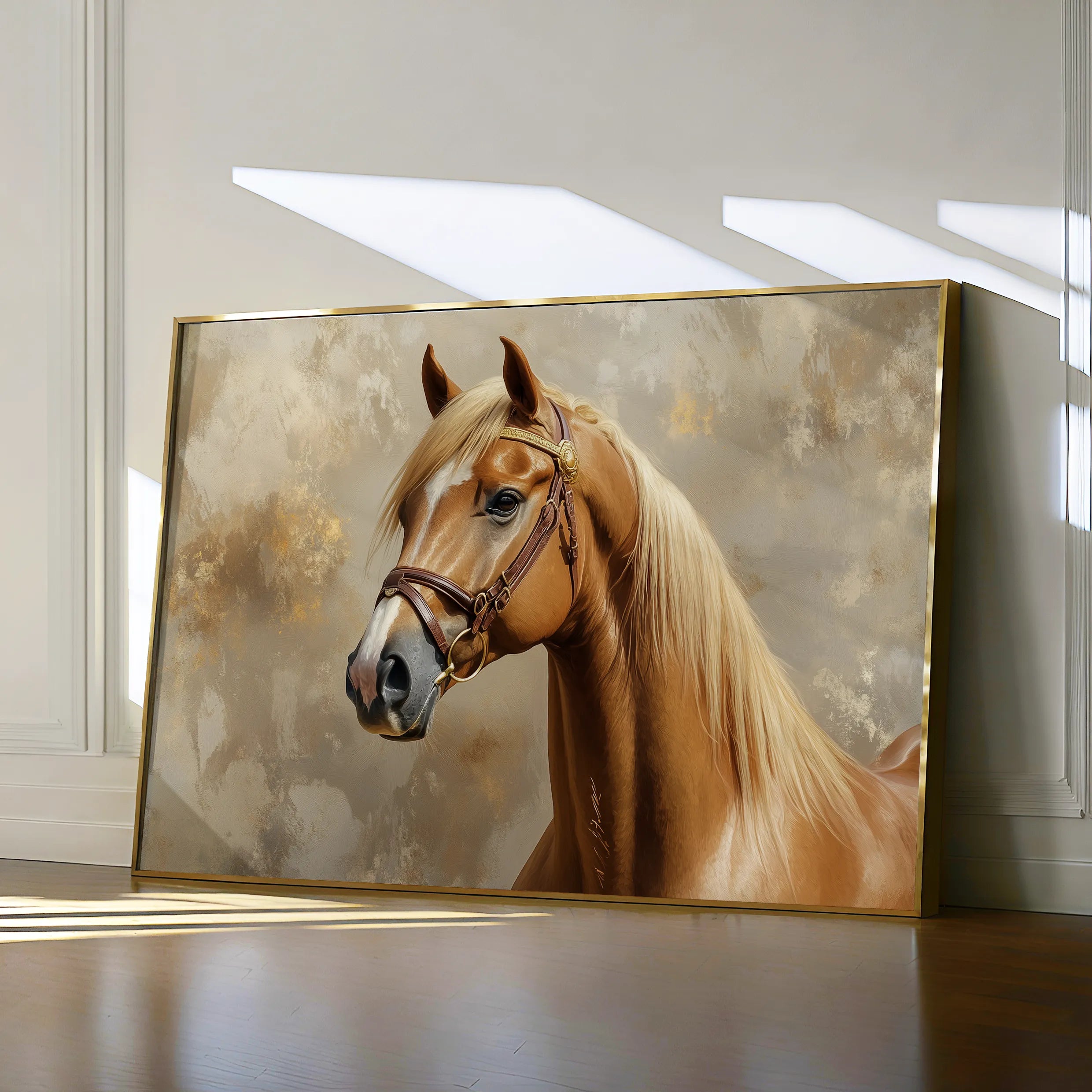 Horses 059 Canvas Art 18" x 24" / 45 x 60 cm / Black