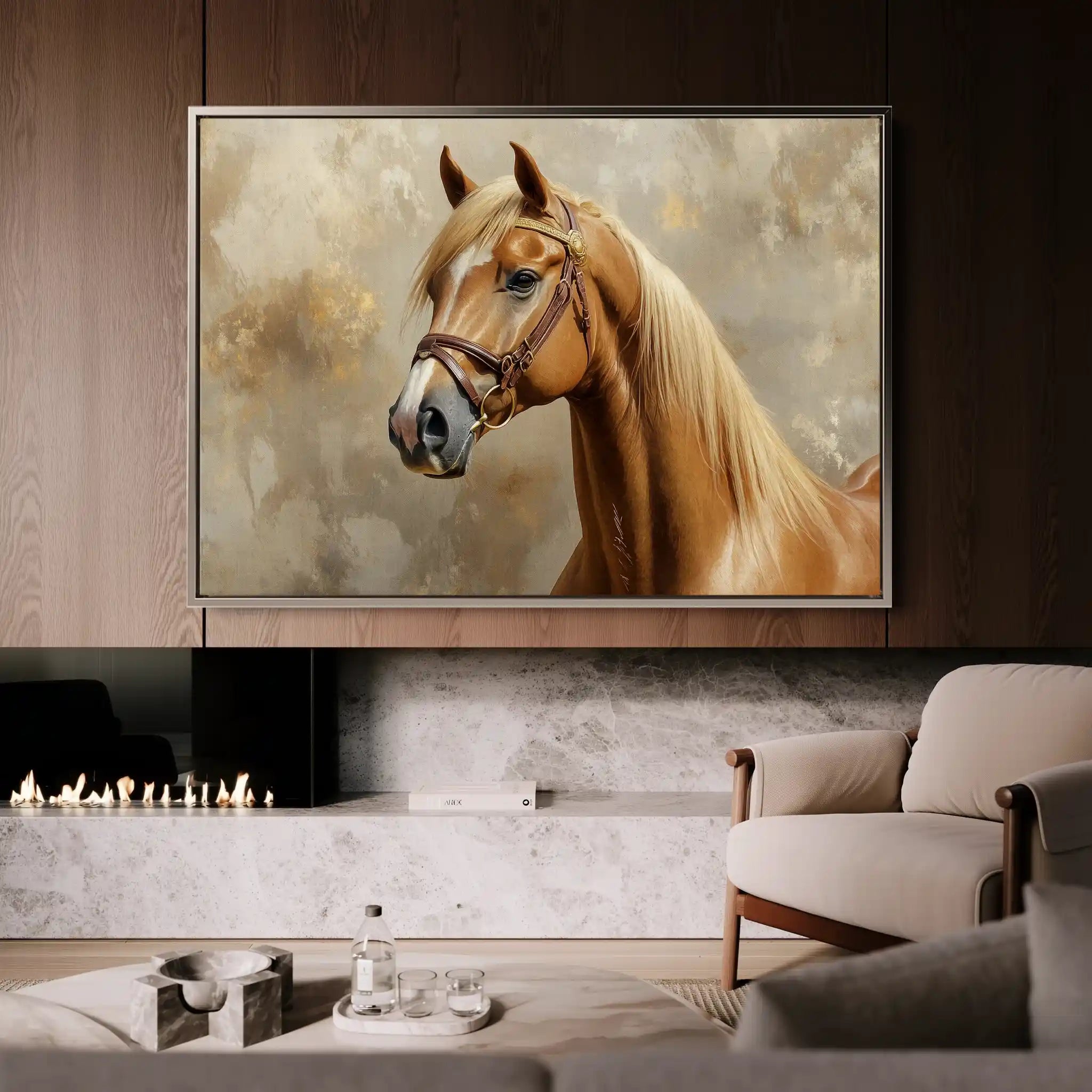 Horses 059 Canvas Art 60 x 40 cm / Black