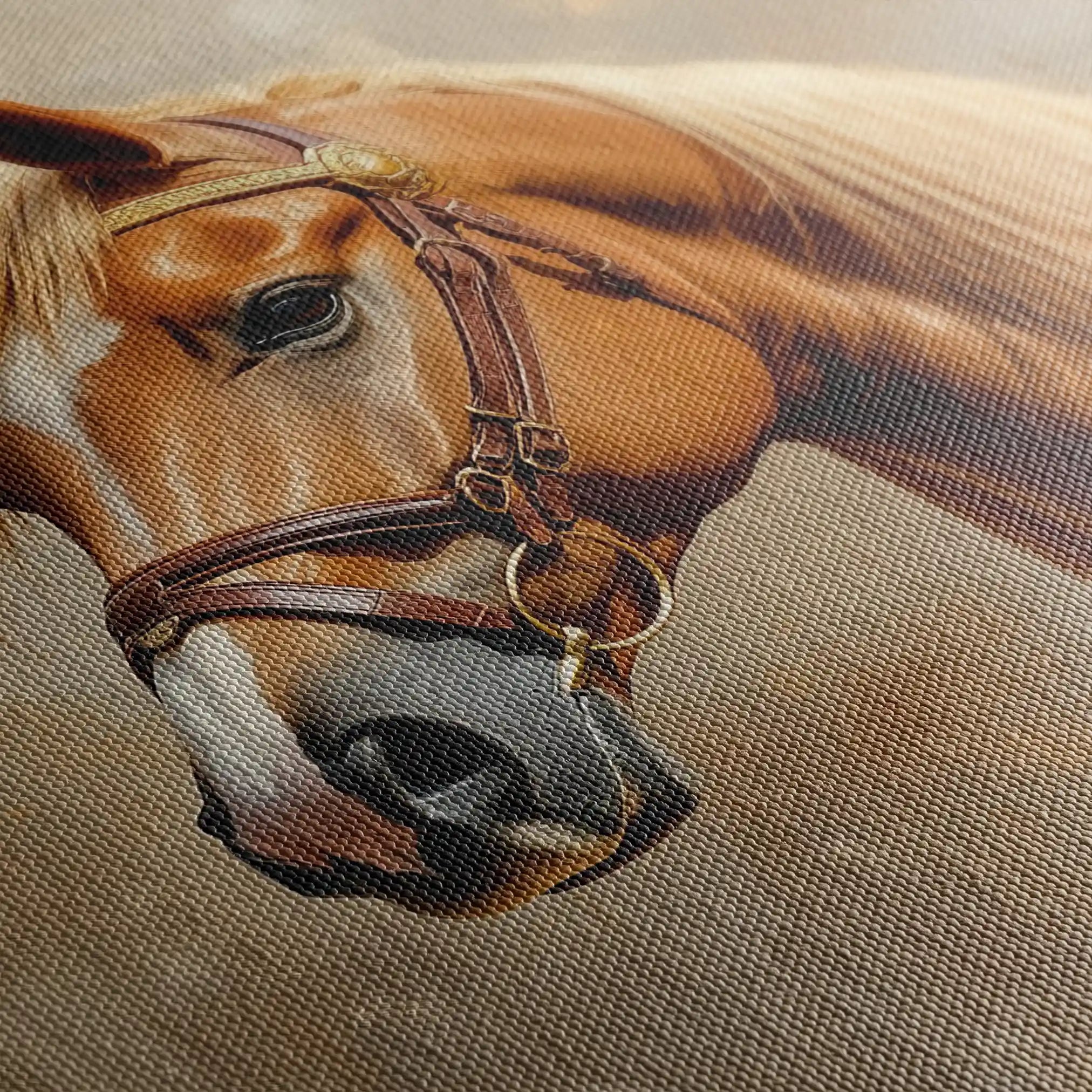 Horses 059 Canvas Art 60 x 40 cm / Black