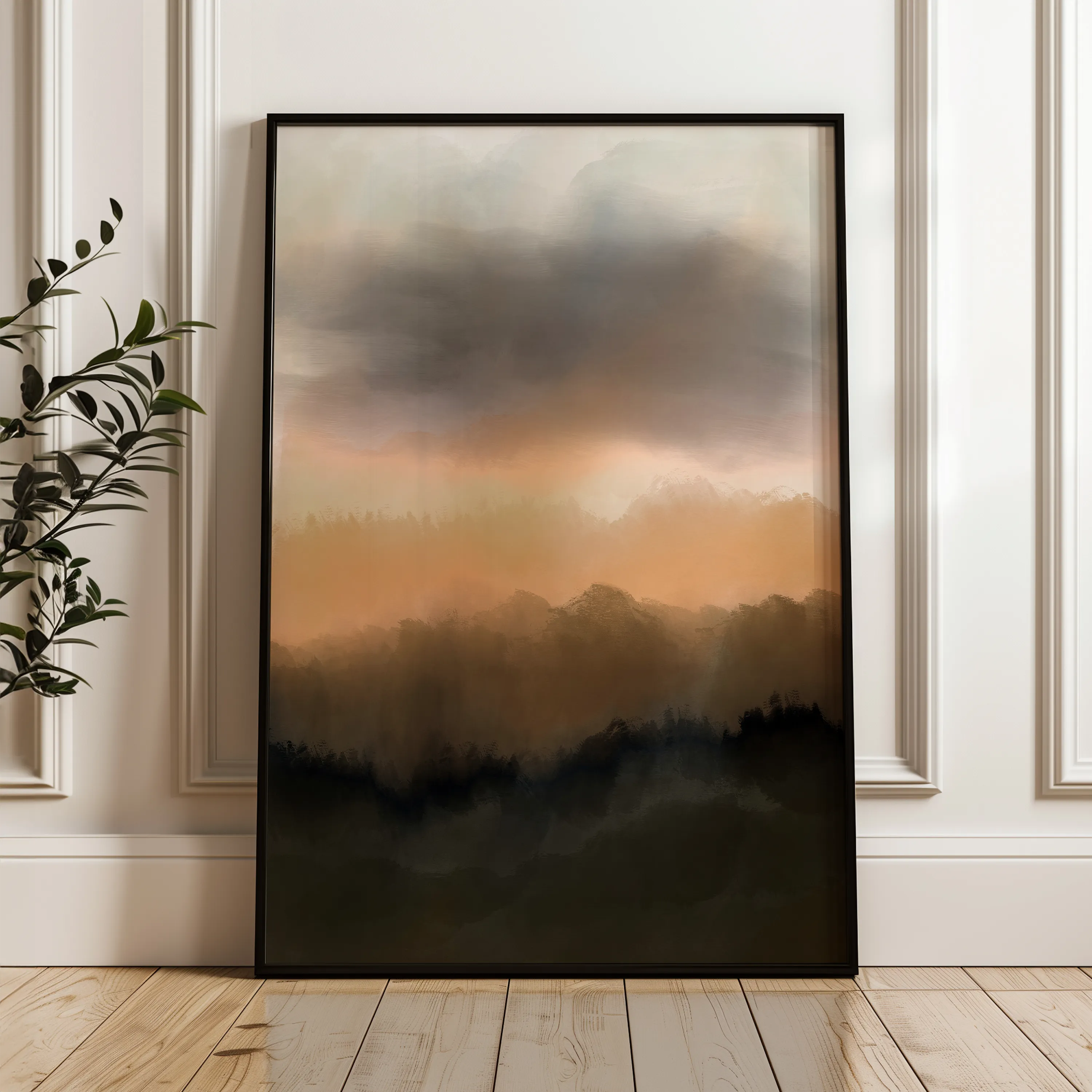 Landscape 059 Canvas Art 18" x 24" / 45 x 60 cm / Black