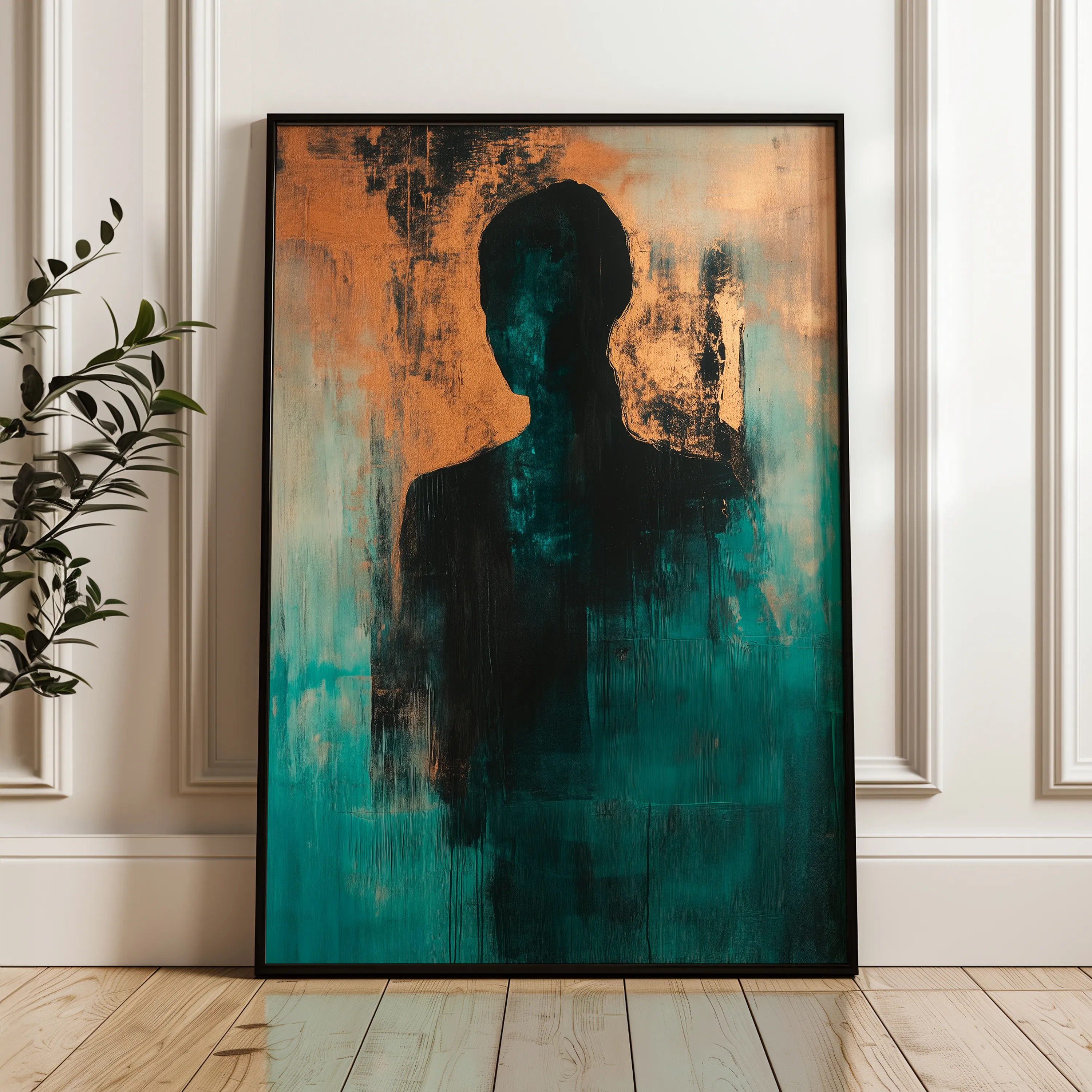 Portrait 059 Canvas Art 18" x 24" / 45 x 60 cm / Black