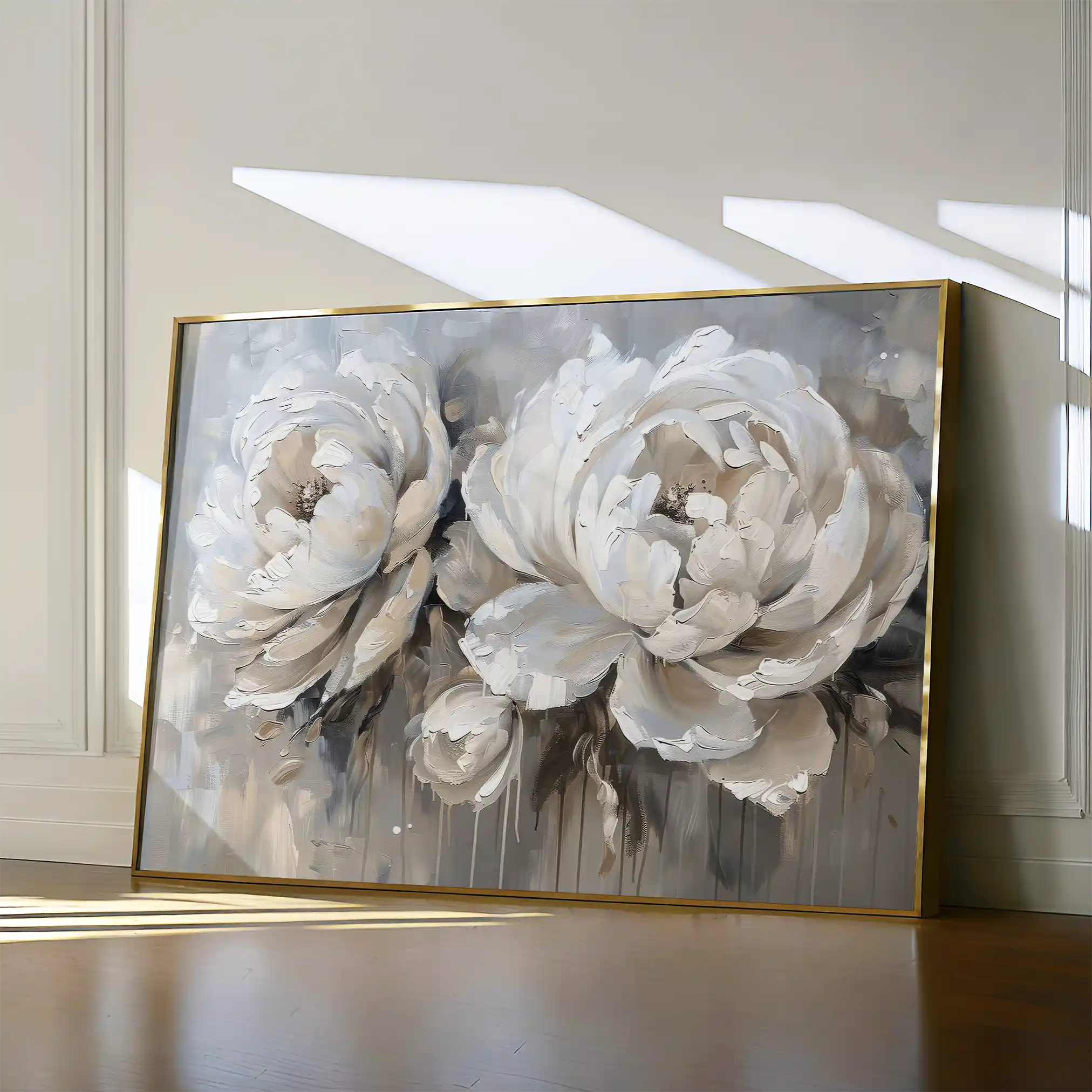 Floral 060 Canvas Art 18" x 24" / 45 x 60 cm / Black