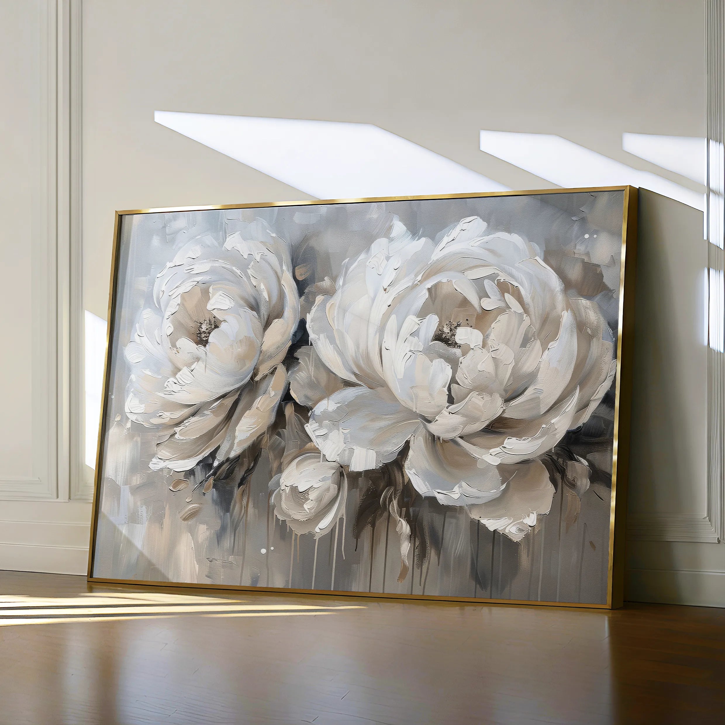 Floral 060 Canvas Art 18" x 24" / 45 x 60 cm / Black