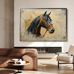 Horses 060 Canvas Art 18" x 24" / 45 x 60 cm / Black