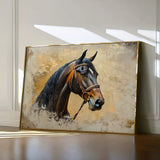 Horses 060 Canvas Art 18" x 24" / 45 x 60 cm / Black