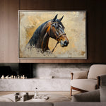 Horses 060 Canvas Art 18" x 24" / 45 x 60 cm / Black