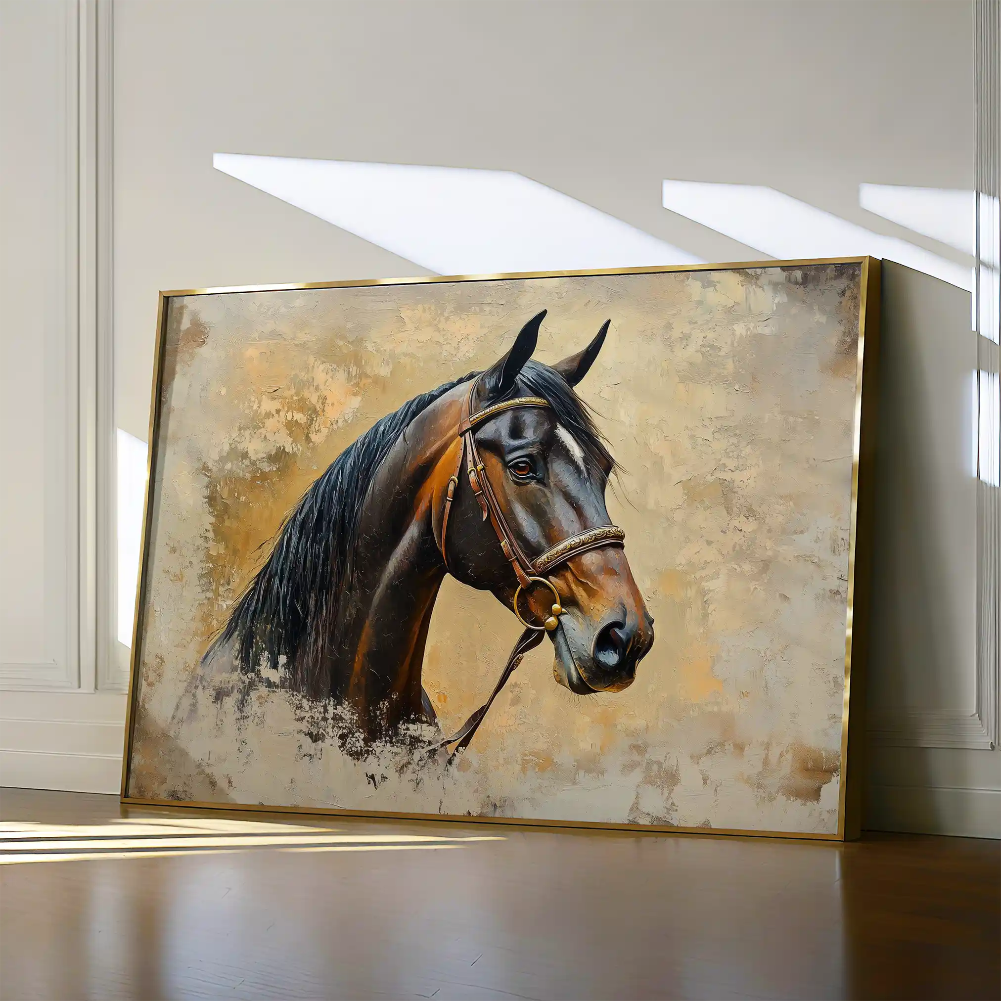 Horses 060 Canvas Art 60 x 40 cm / Black