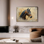 Horses 060 Canvas Art 60 x 40 cm / Black