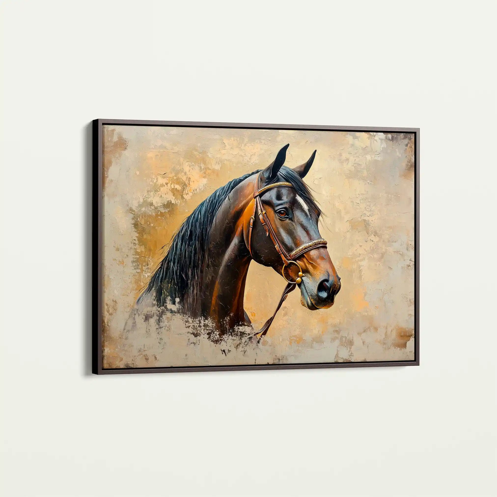 Horses 060 Canvas Art 60 x 40 cm / Black