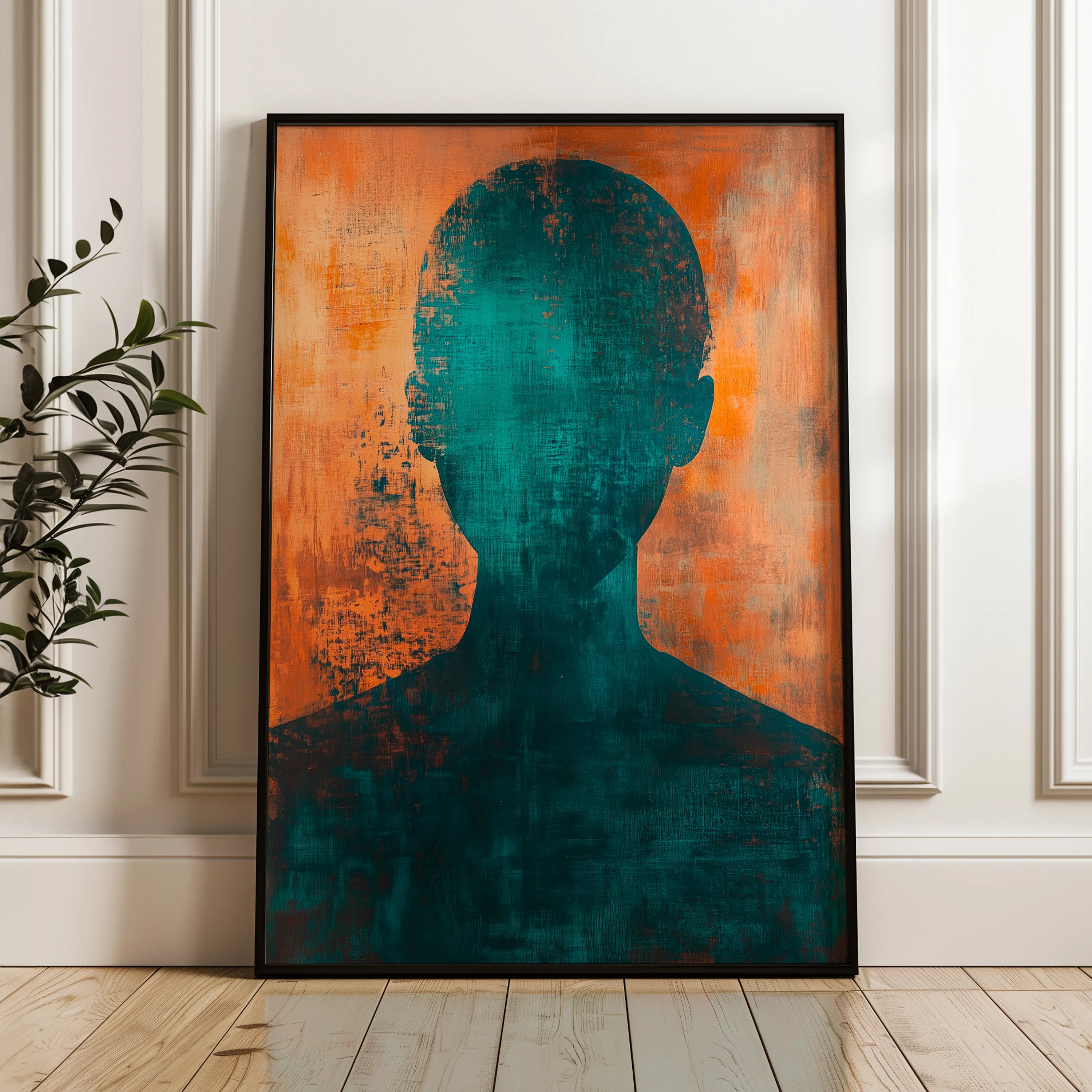 Portrait 060 Canvas Art 18" x 24" / 45 x 60 cm / Black