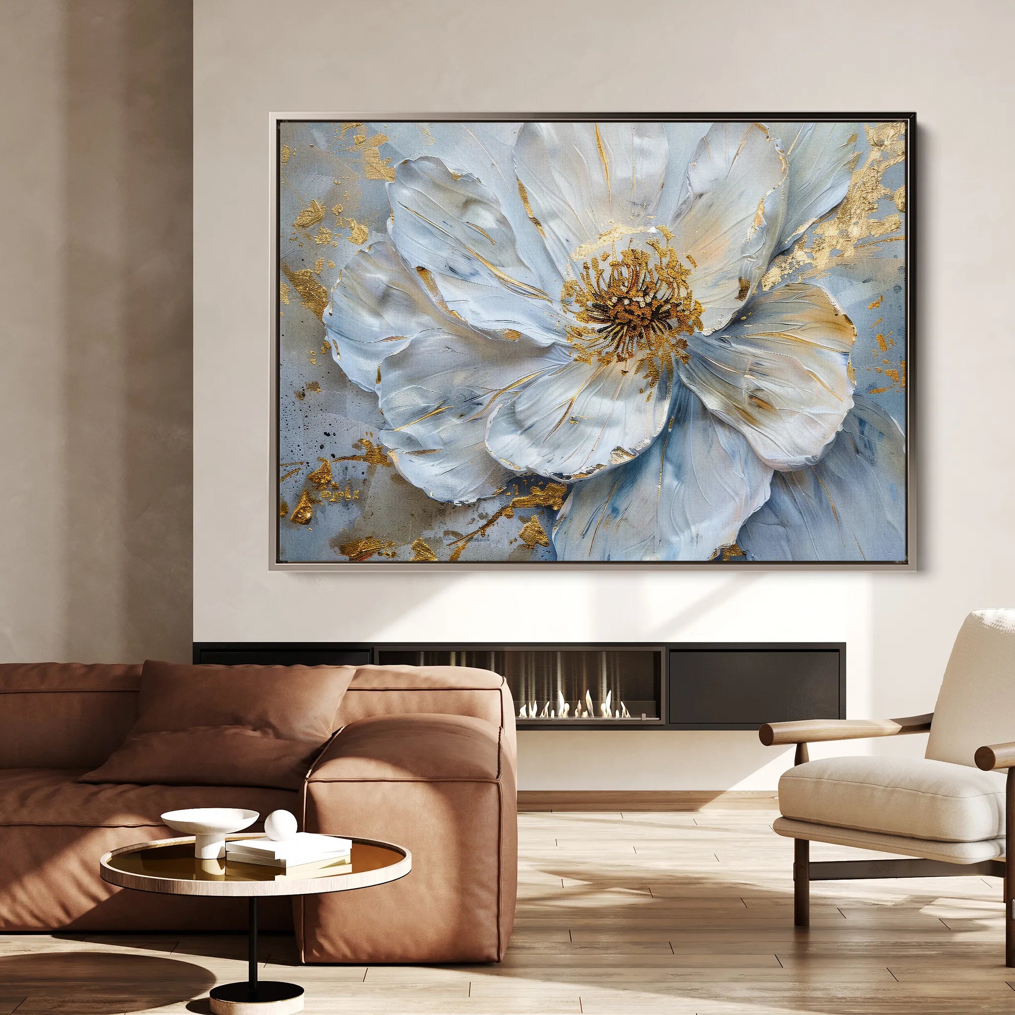 Floral 061 Canvas Art 18" x 24" / 45 x 60 cm / Black
