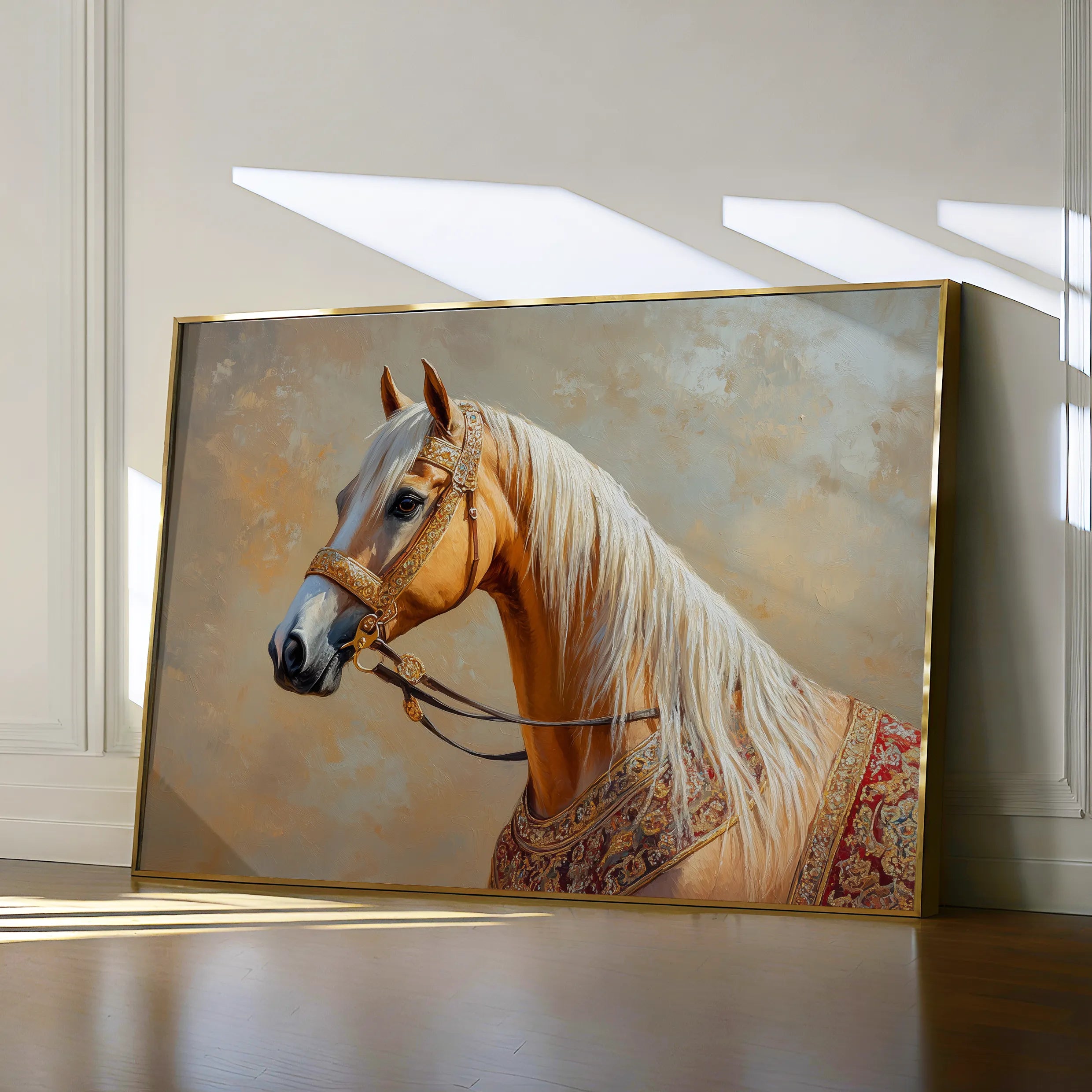 Horses 061 Canvas Art 18" x 24" / 45 x 60 cm / Black