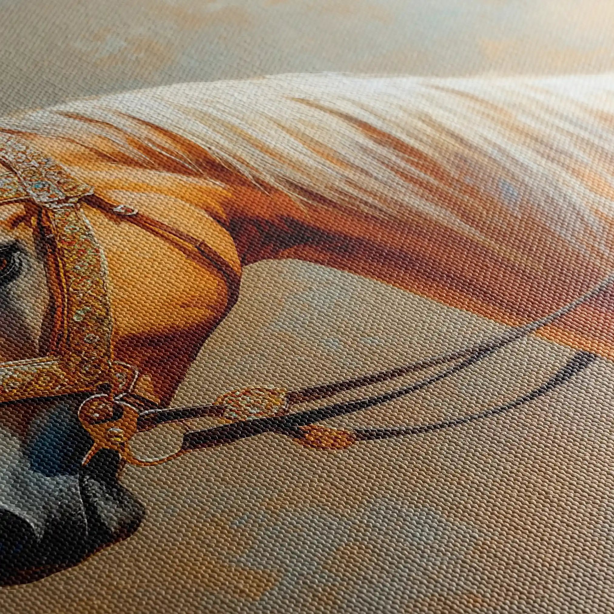 Horses 061 Canvas Art 60 x 40 cm / Black