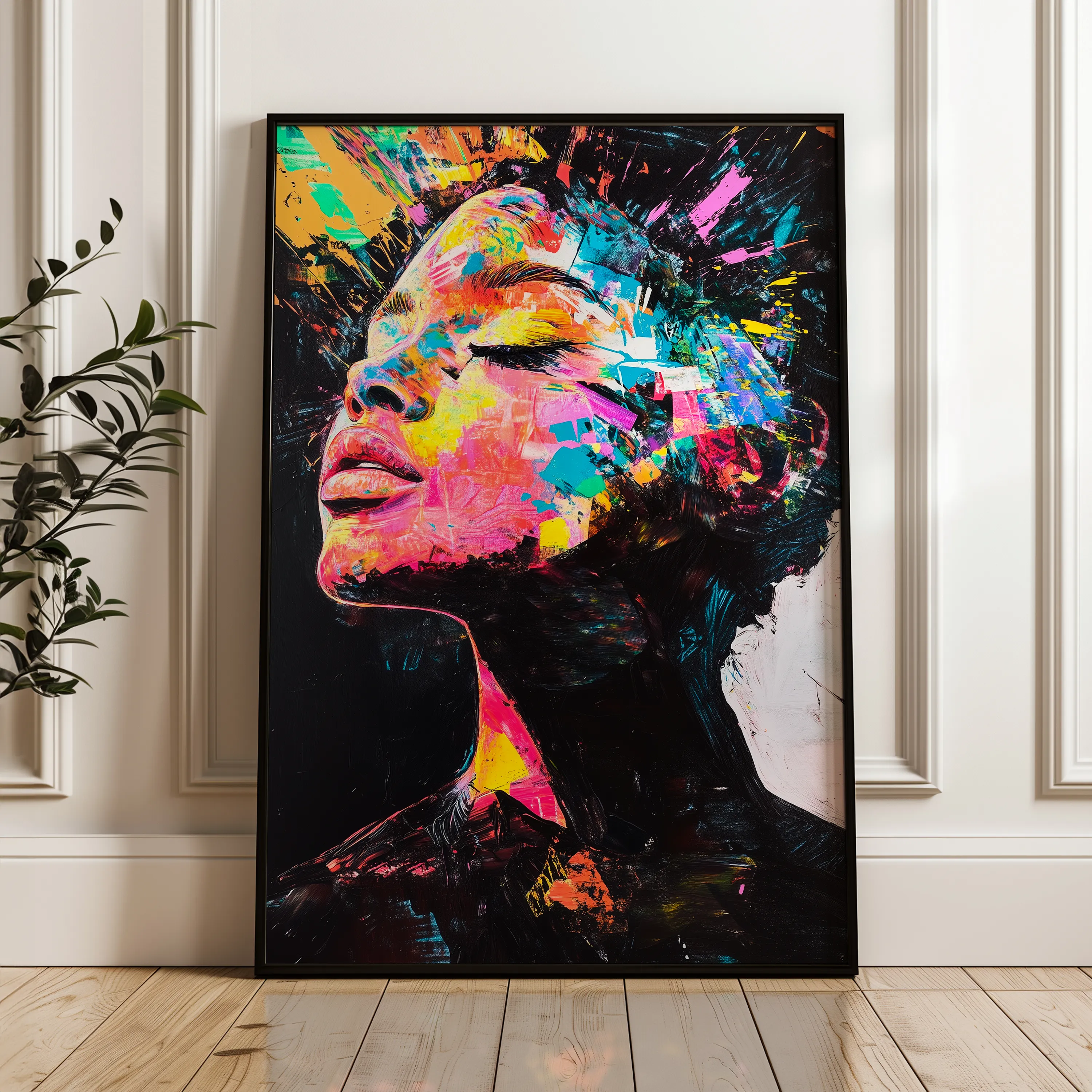 Portrait 061 Canvas Art 18" x 24" / 45 x 60 cm / Black