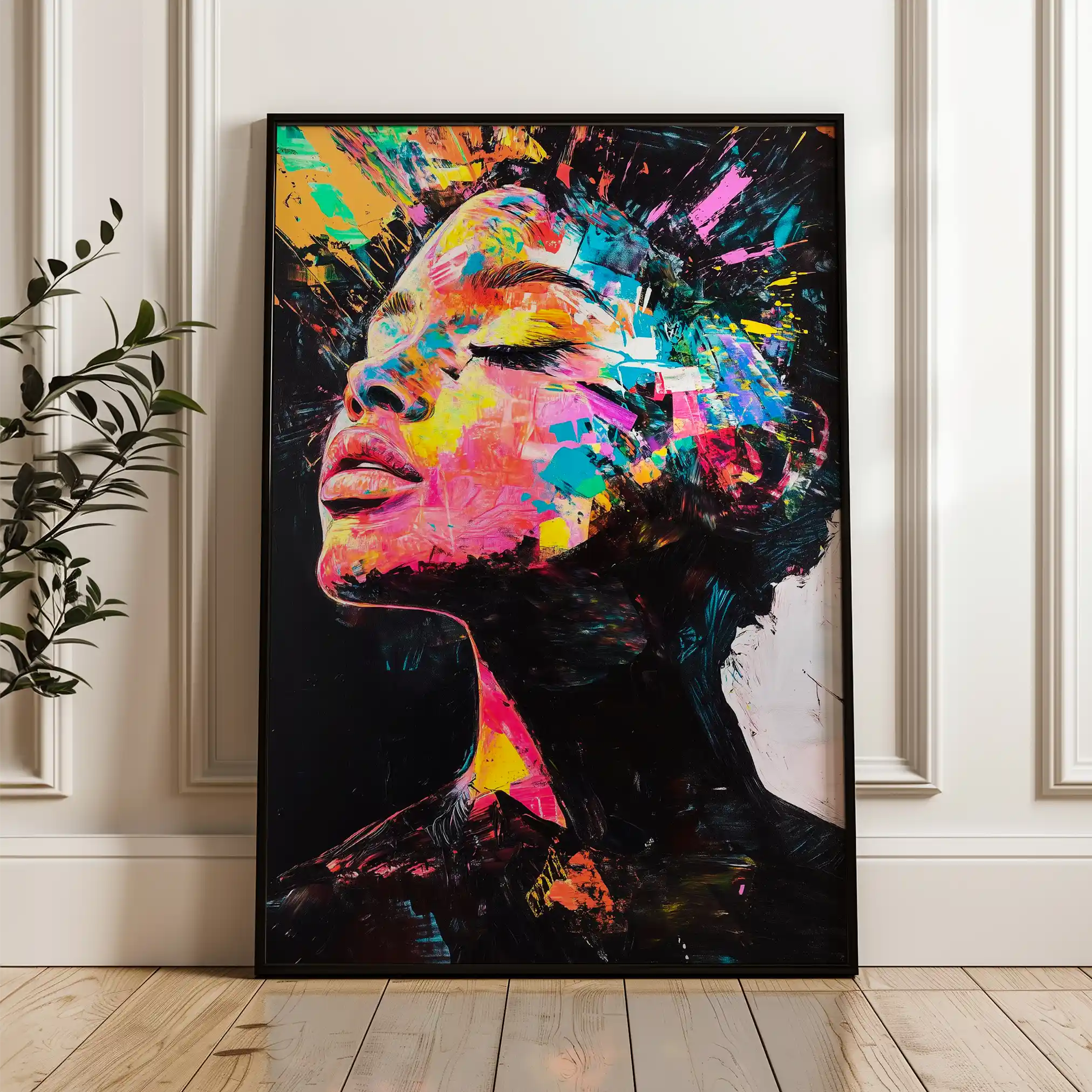 Portrait 061 Canvas Art 60 x 40 cm / Black