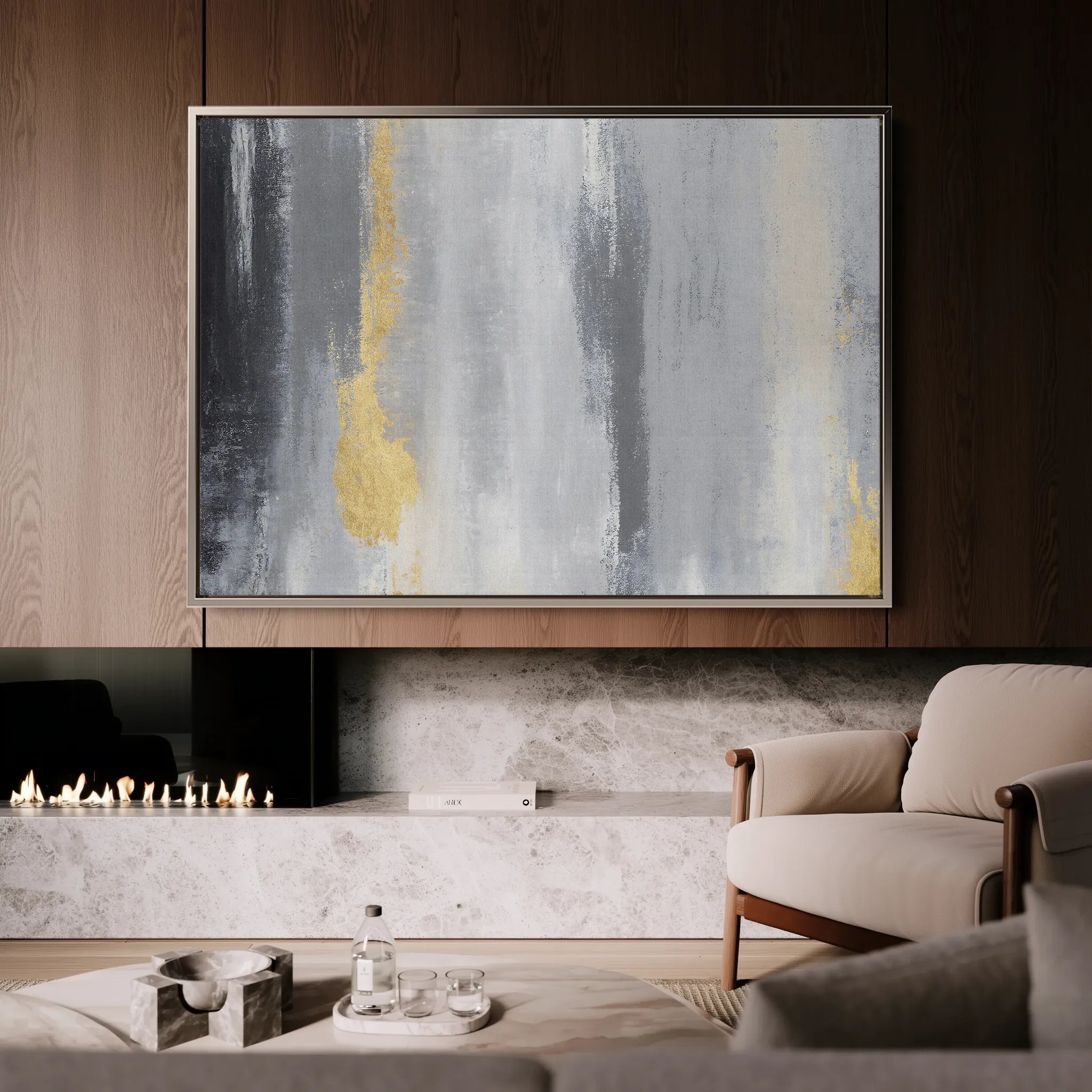 Abstract 062 Canvas Art 18" x 24" / 45 x 60 cm / Black