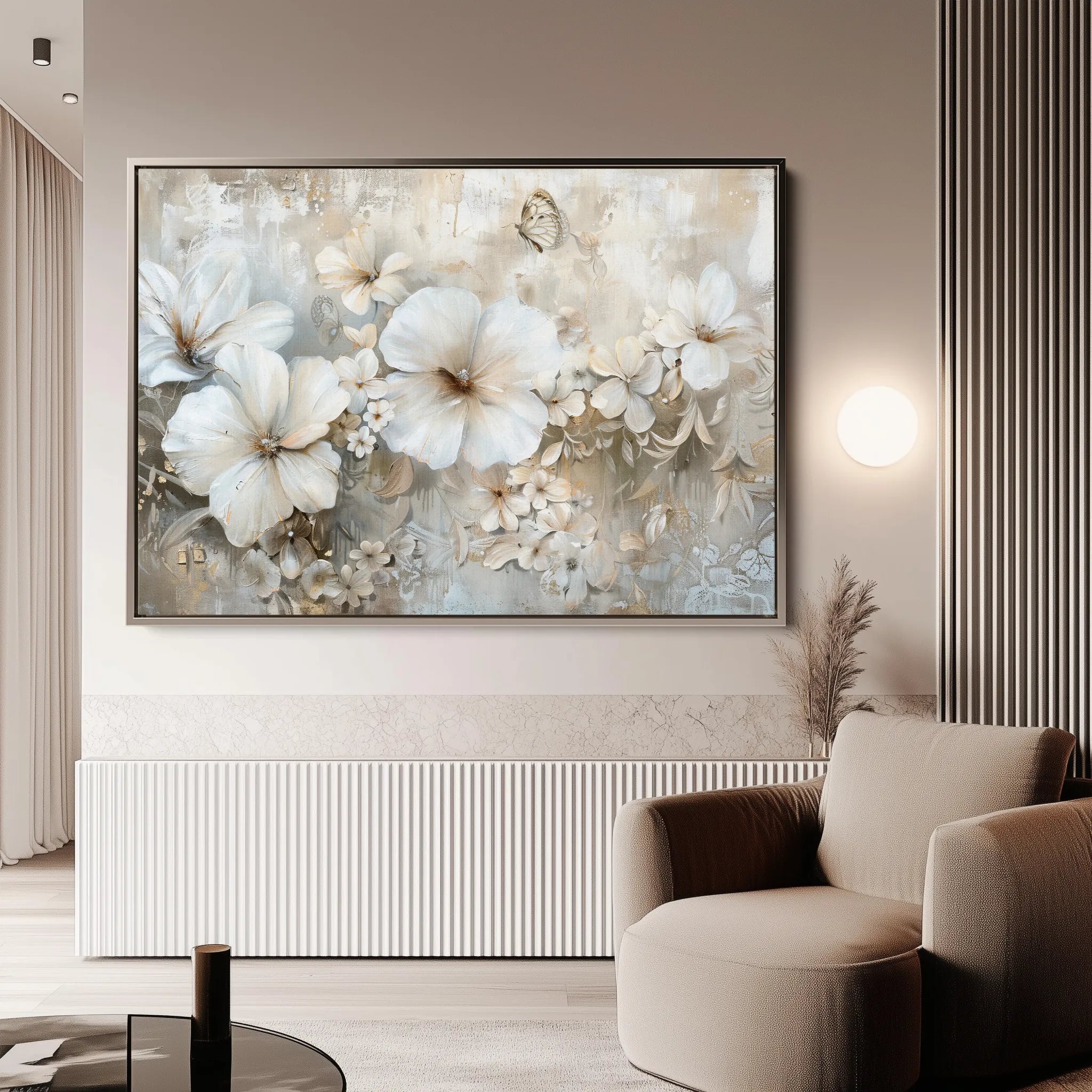 Floral 062 Canvas Art 18" x 24" / 45 x 60 cm / Black