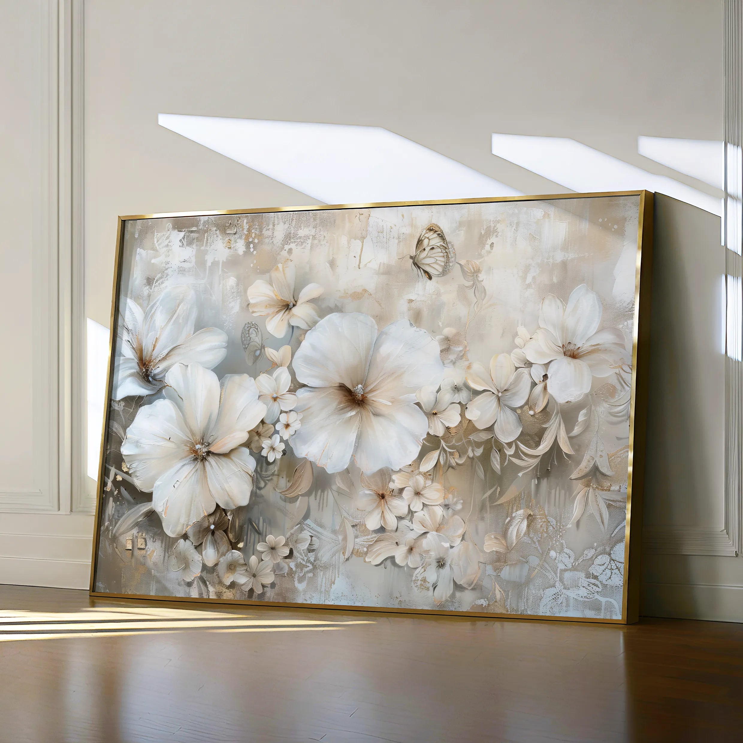 Floral 062 Canvas Art 18" x 24" / 45 x 60 cm / Black