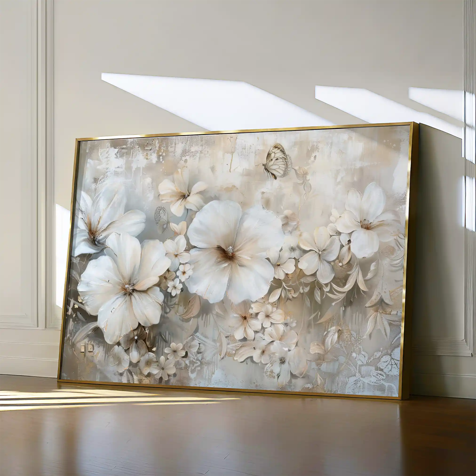 Floral 062 Canvas Art 60 x 40 cm / Black
