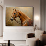 Horses 062 Canvas Art 18" x 24" / 45 x 60 cm / Black