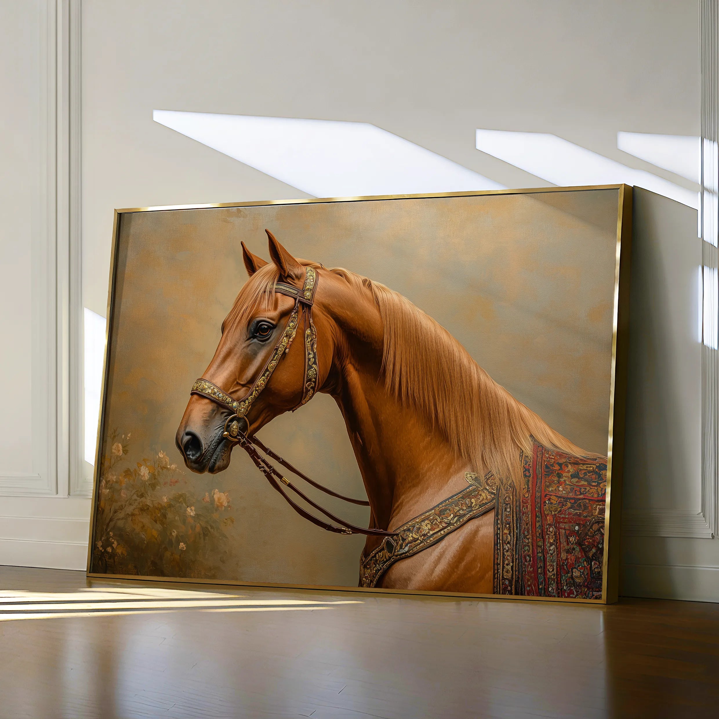 Horses 062 Canvas Art 18" x 24" / 45 x 60 cm / Black