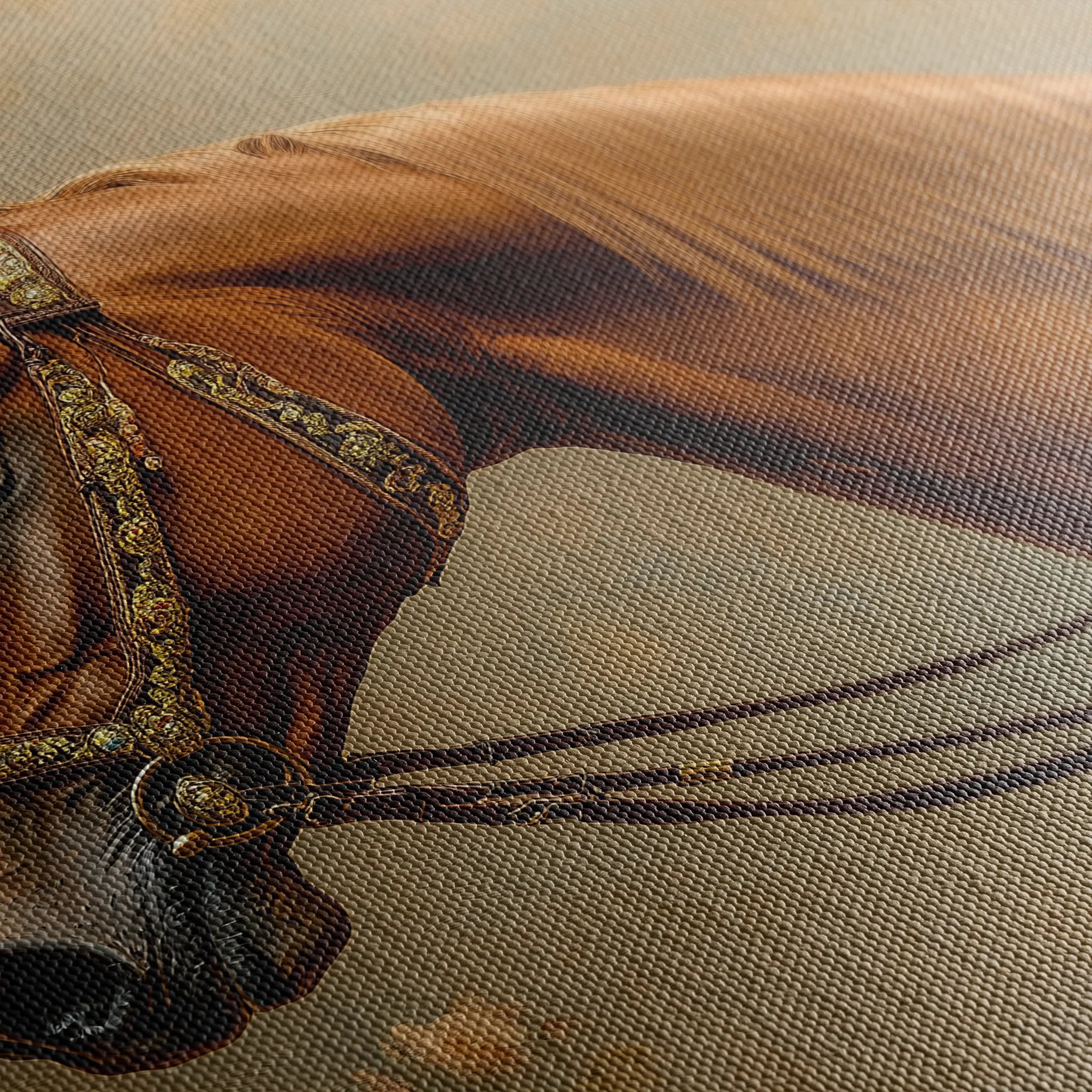 Horses 062 Canvas Art 18" x 24" / 45 x 60 cm / Black
