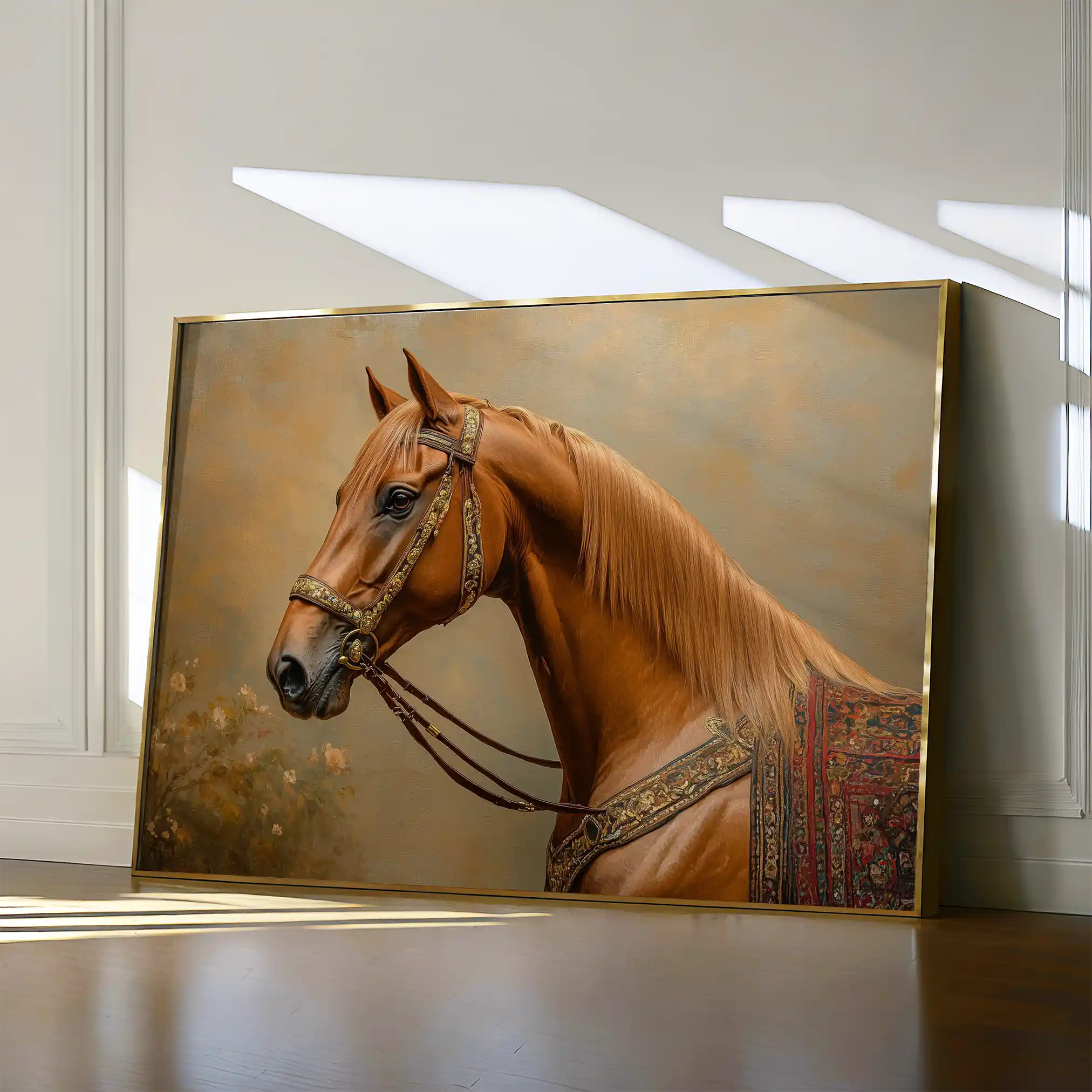 Horses 062 Canvas Art 60 x 40 cm / Black