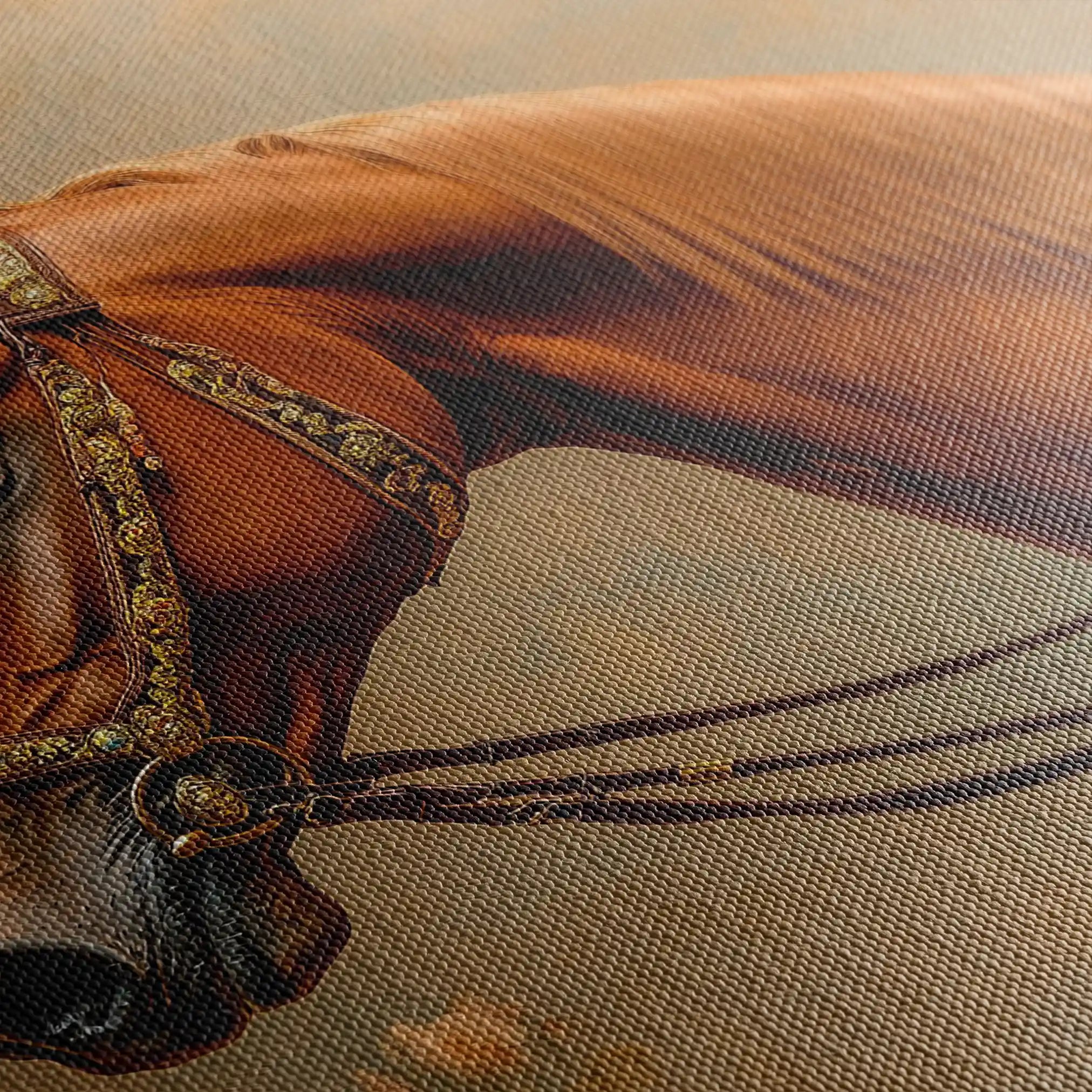 Horses 062 Canvas Art 60 x 40 cm / Black