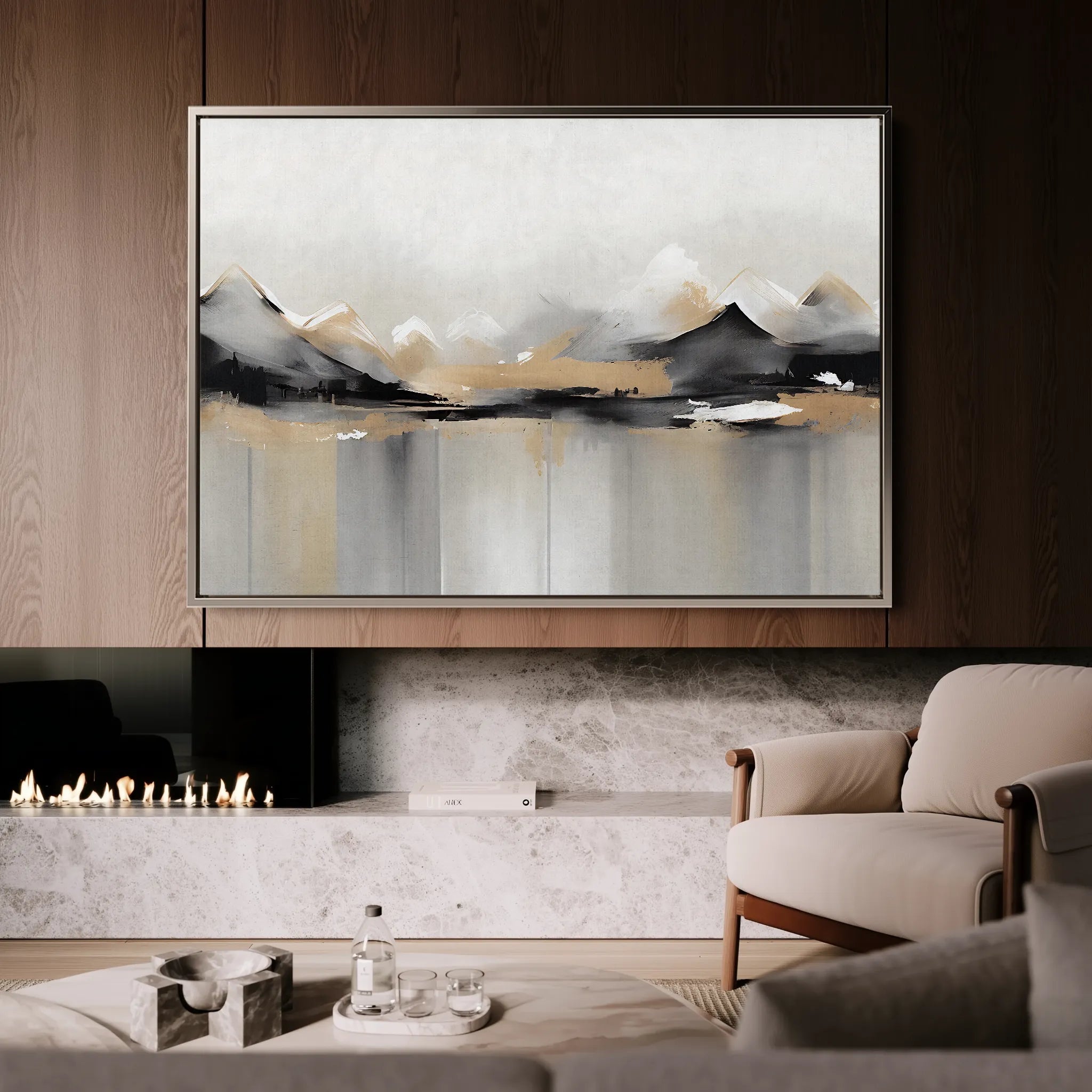 Landscape 062 Canvas Art 18" x 24" / 45 x 60 cm / Black