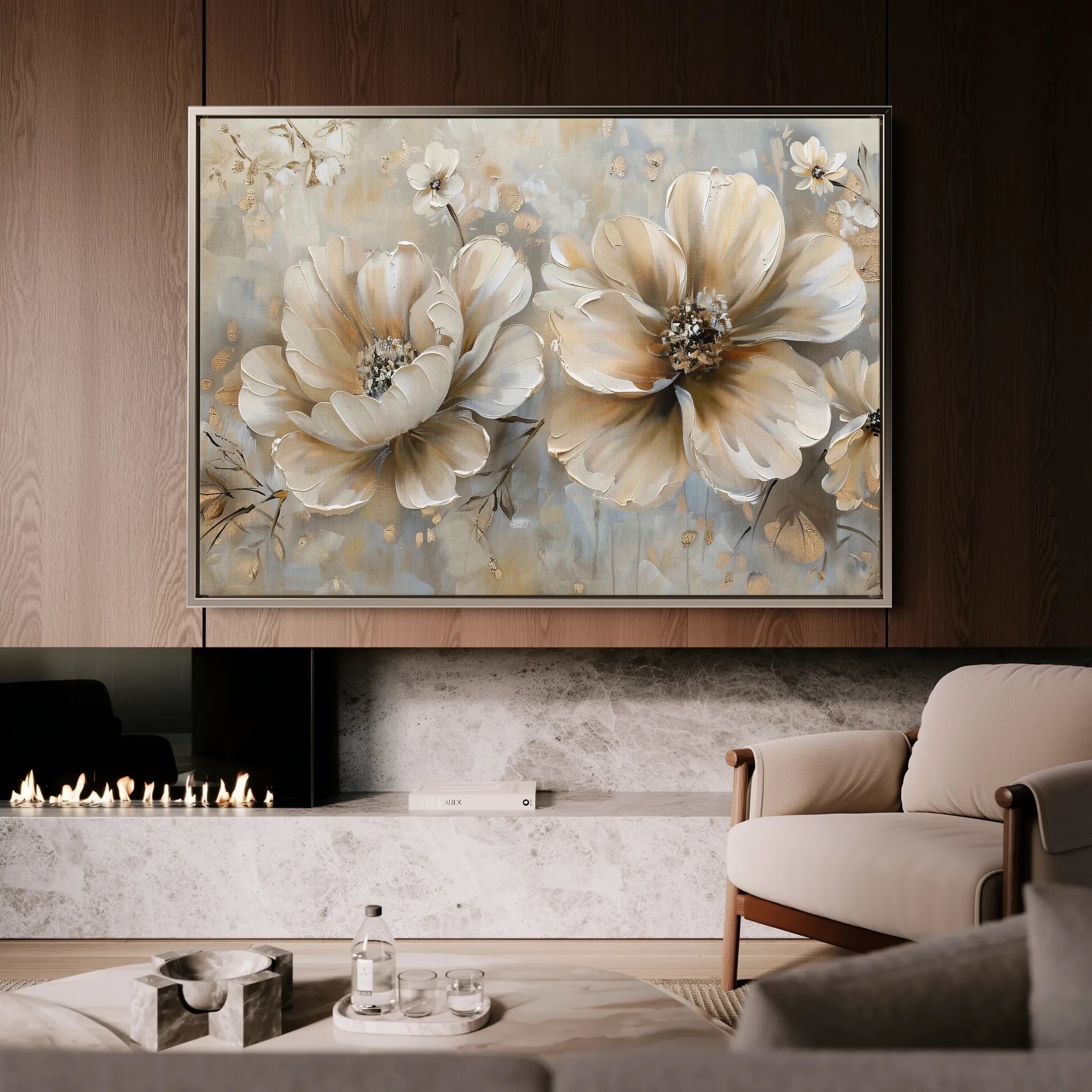 Floral 063 Canvas Art 18" x 24" / 45 x 60 cm / Black
