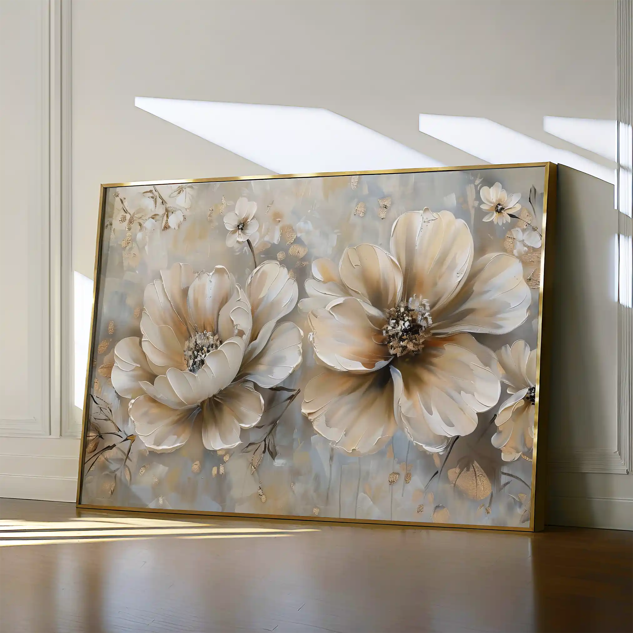 Floral 063 Canvas Art 18" x 24" / 45 x 60 cm / Black