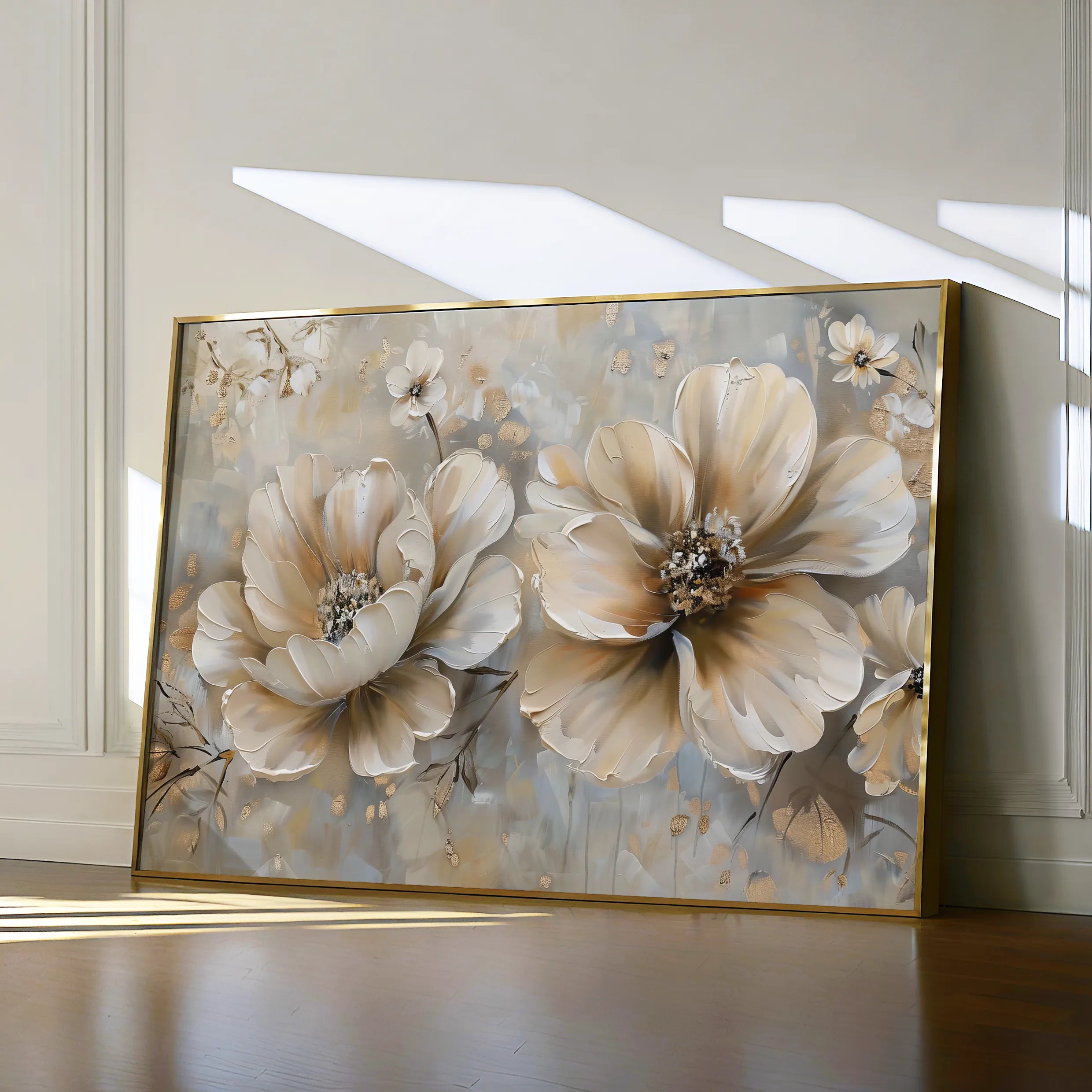 Floral 063 Canvas Art 18" x 24" / 45 x 60 cm / Black