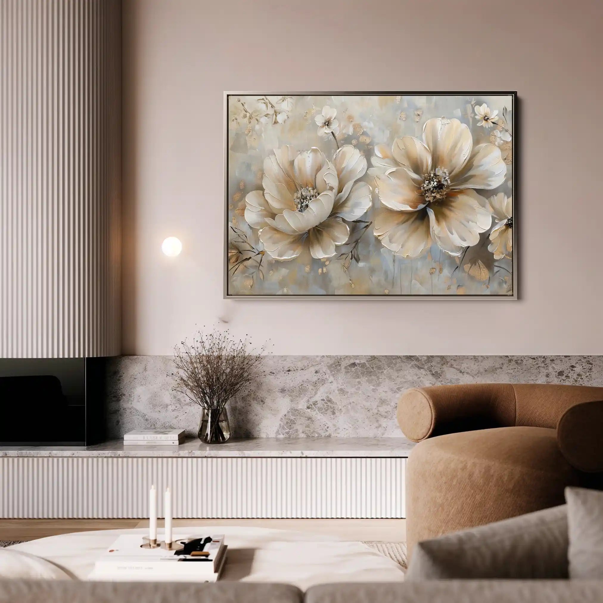 Floral 063 Canvas Art 18" x 24" / 45 x 60 cm / Black