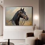 Horses 063 Canvas Art 60 x 40 cm / Black