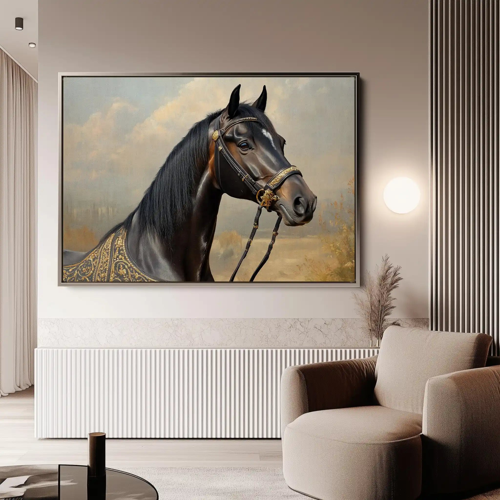 Horses 063 Canvas Art 60 x 40 cm / Black