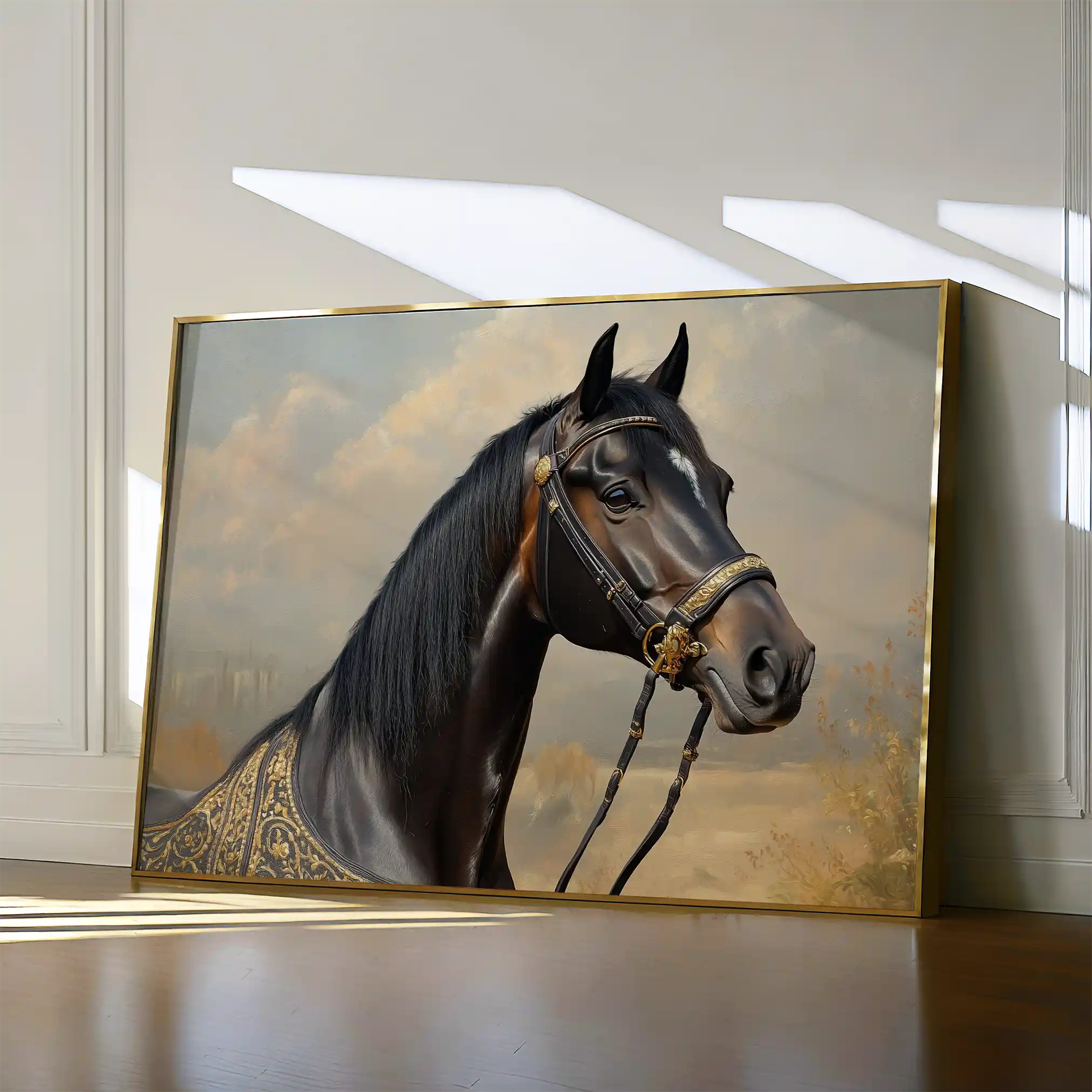 Horses 063 Canvas Art 60 x 40 cm / Black