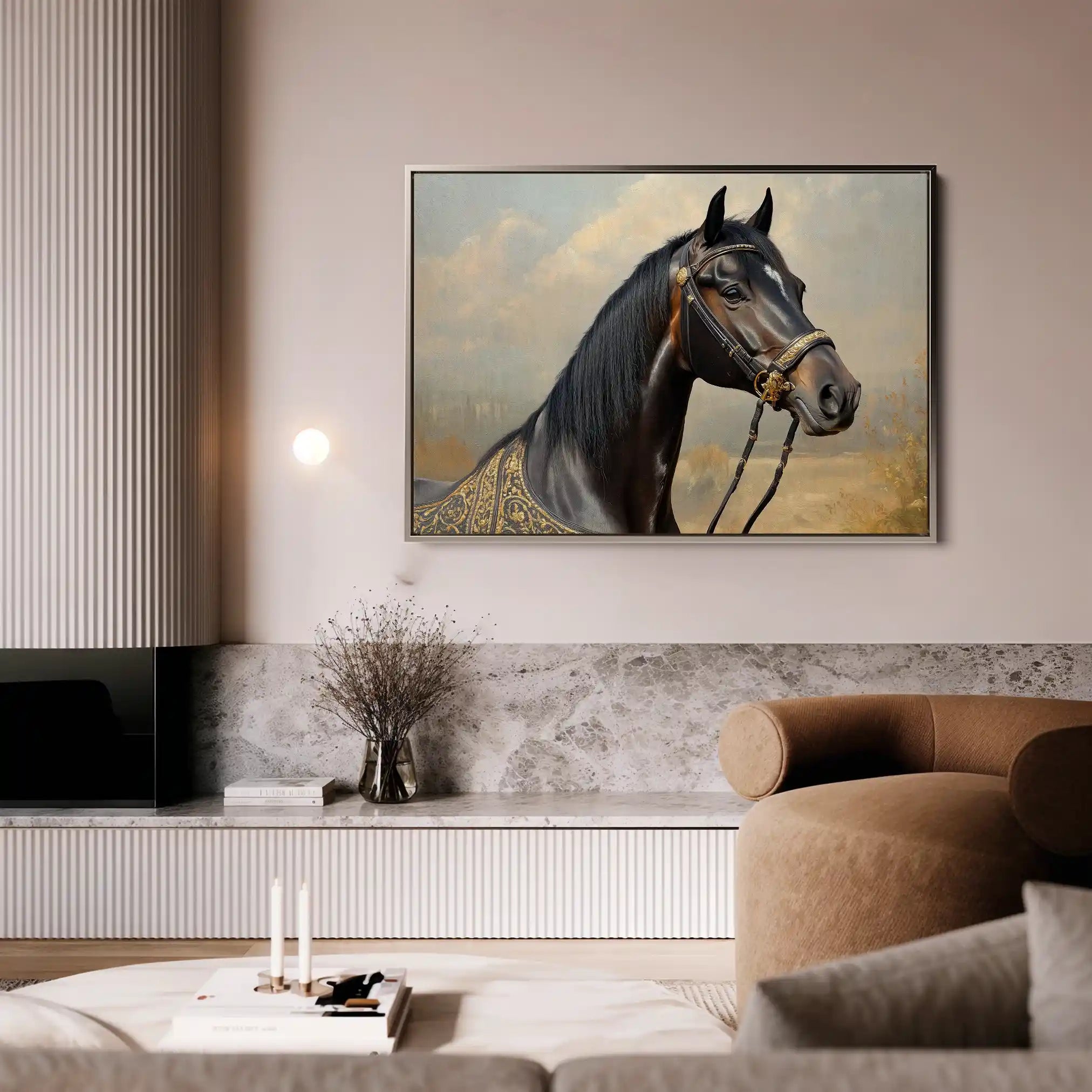 Horses 063 Canvas Art 60 x 40 cm / Black