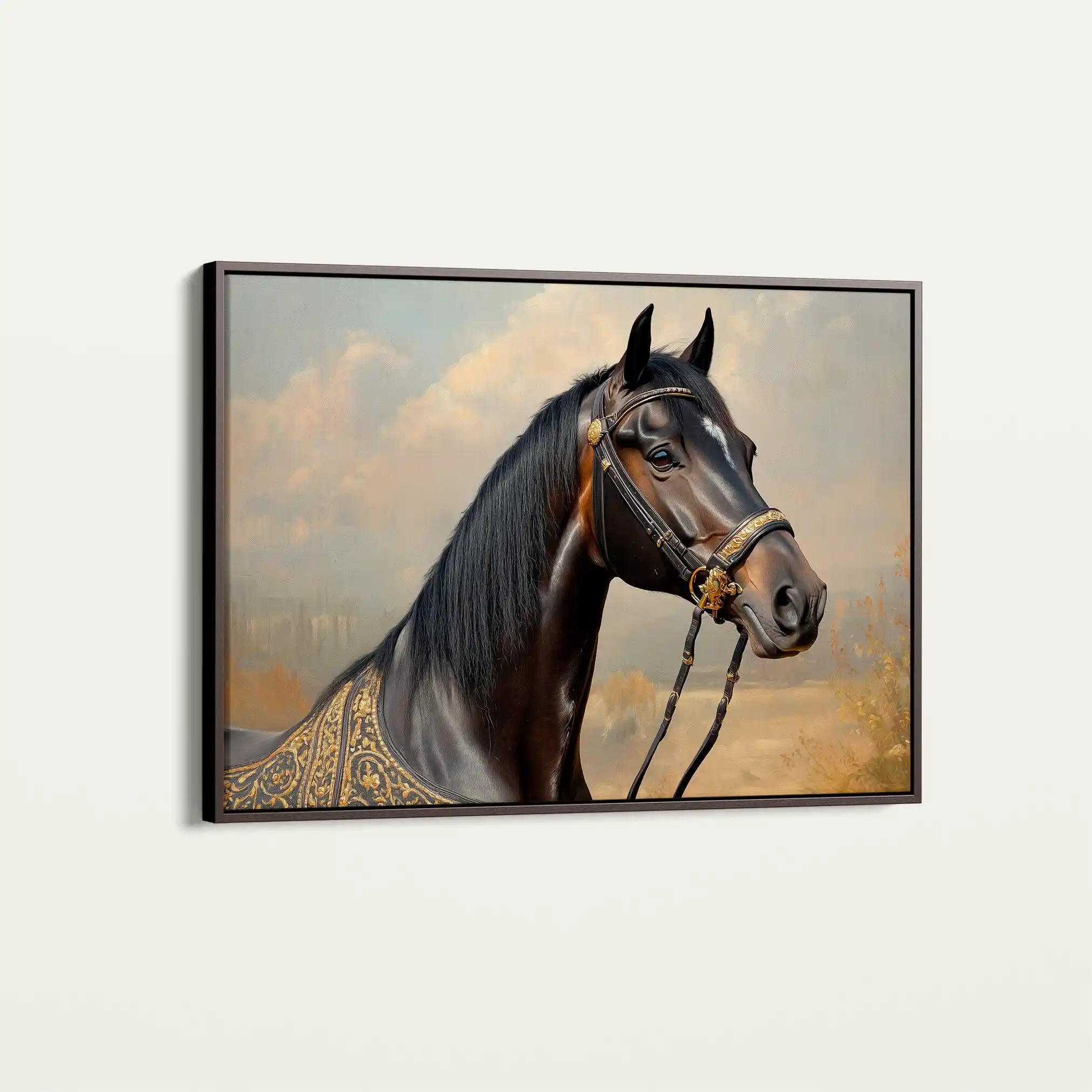 Horses 063 Canvas Art 60 x 40 cm / Black