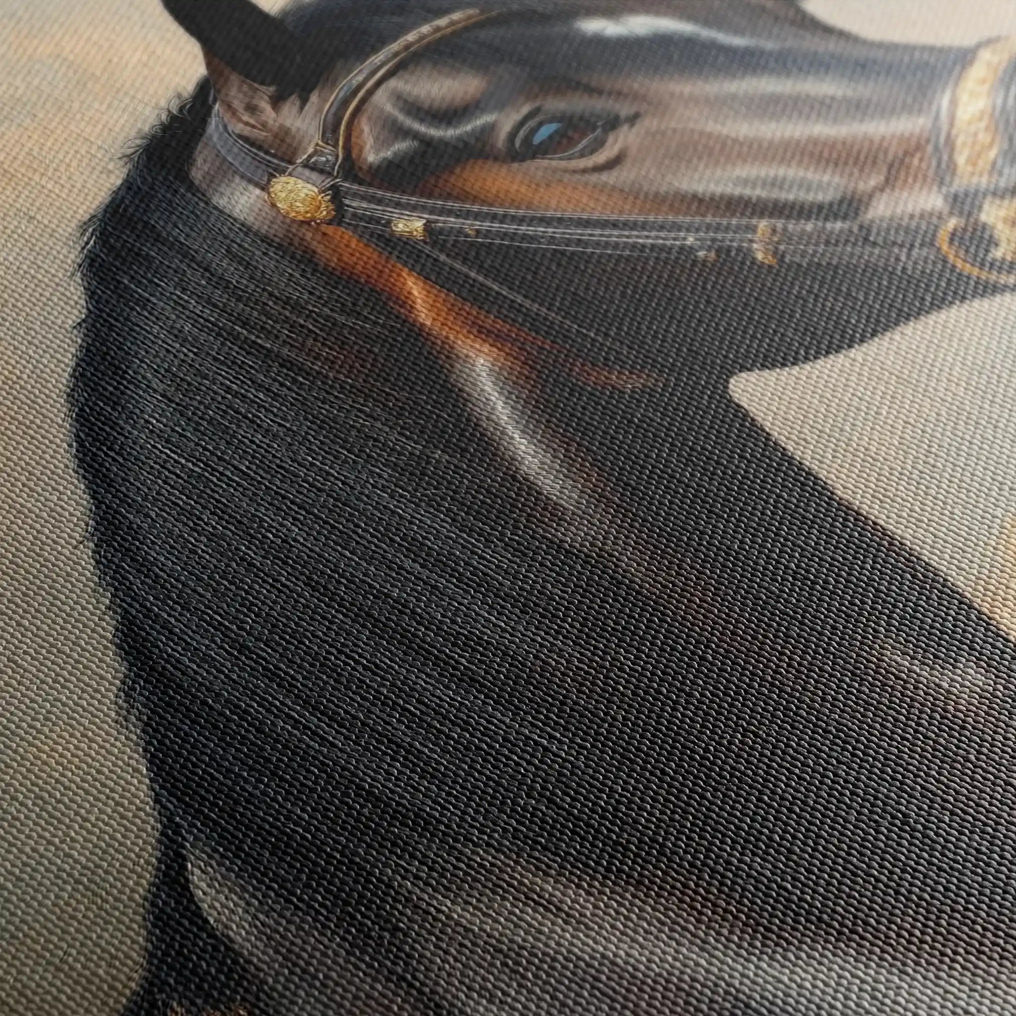 Horses 063 Canvas Art 60 x 40 cm / Black