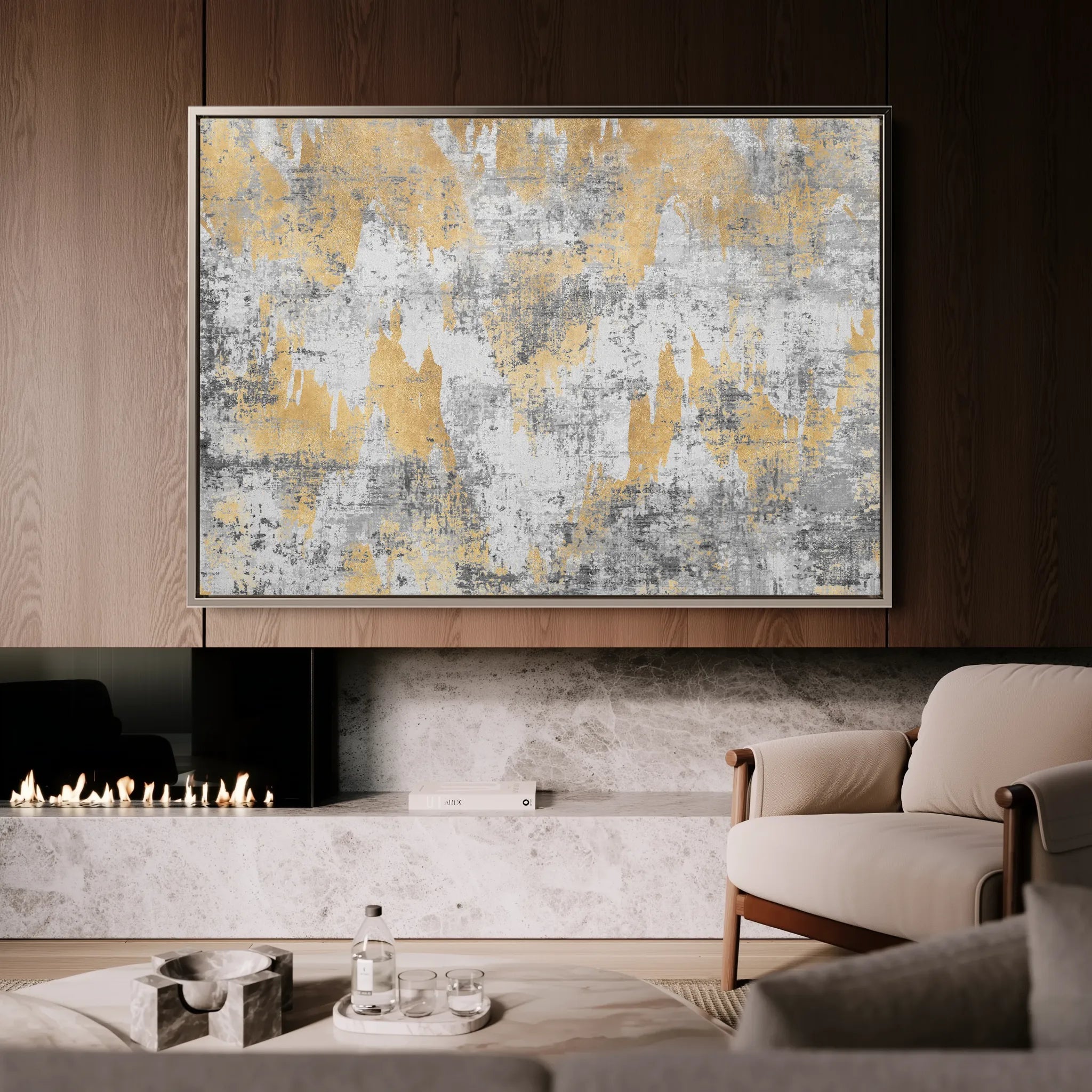 Abstract 064 Canvas Art 18" x 24" / 45 x 60 cm / Black