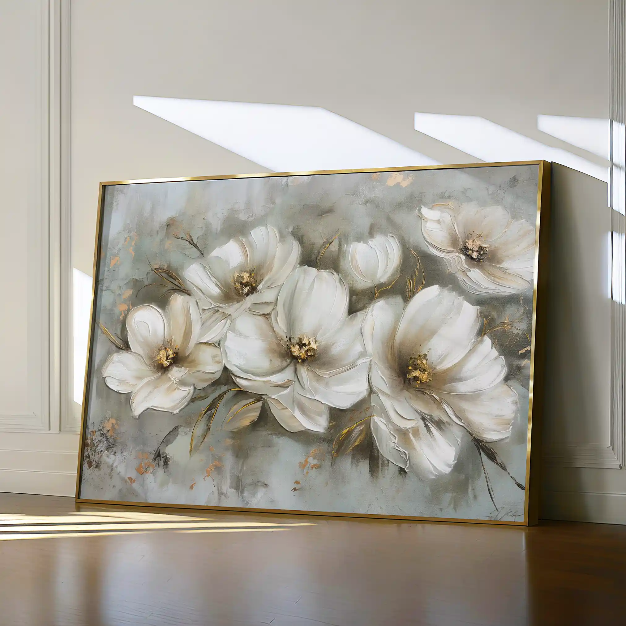 Floral 064 Canvas Art 18" x 24" / 45 x 60 cm / Black