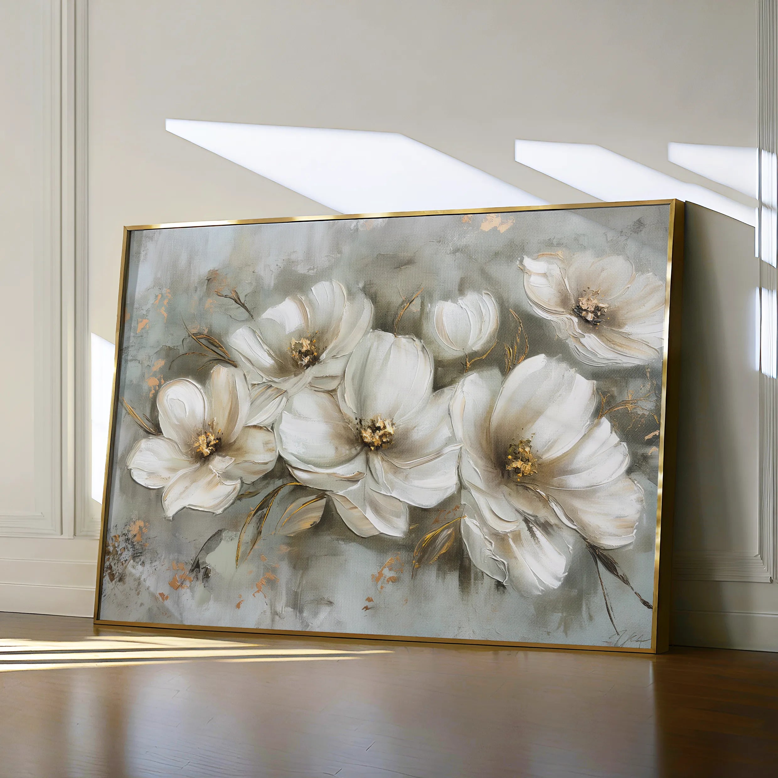Floral 064 Canvas Art 18" x 24" / 45 x 60 cm / Black
