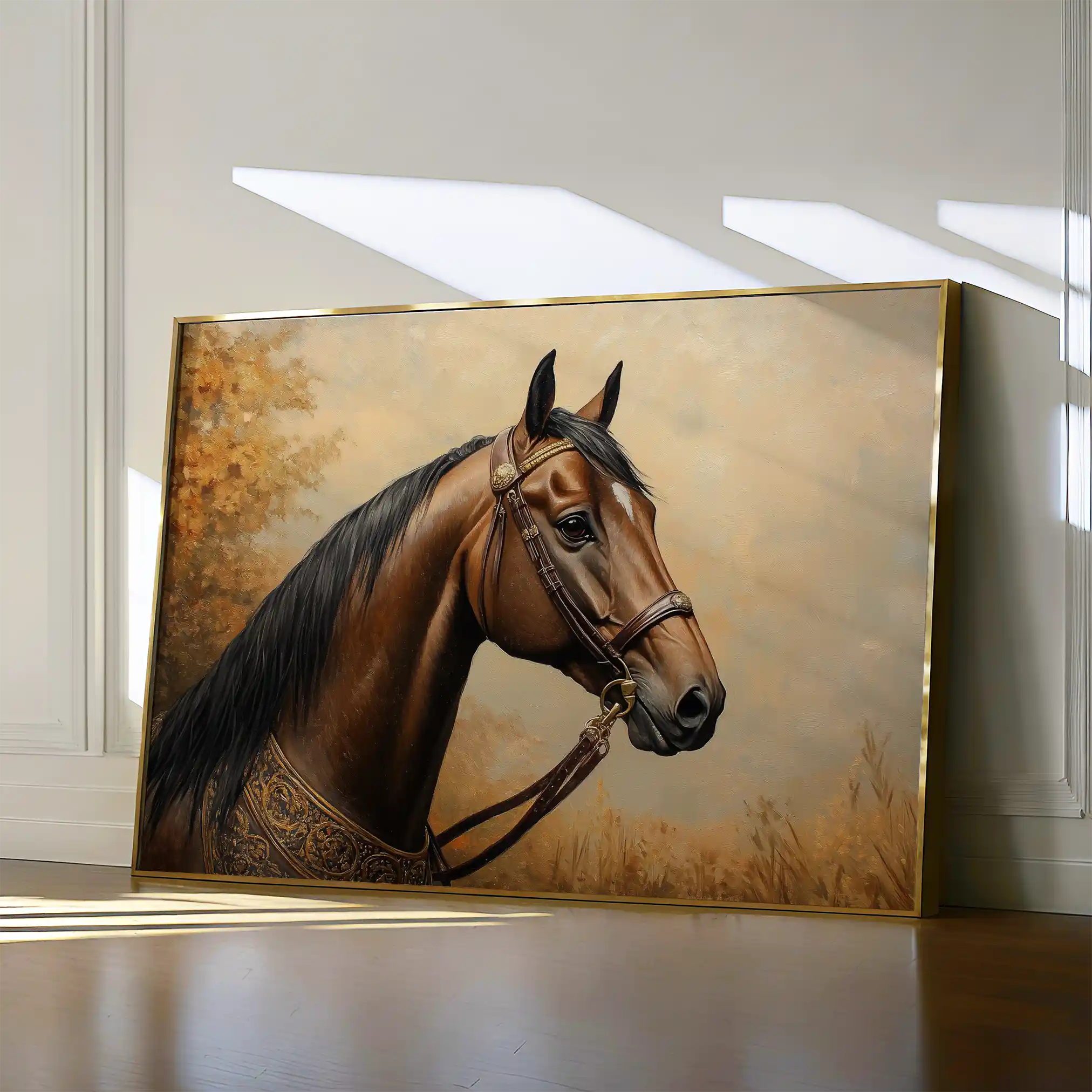 Horses 064 Canvas Art 60 x 40 cm / Black