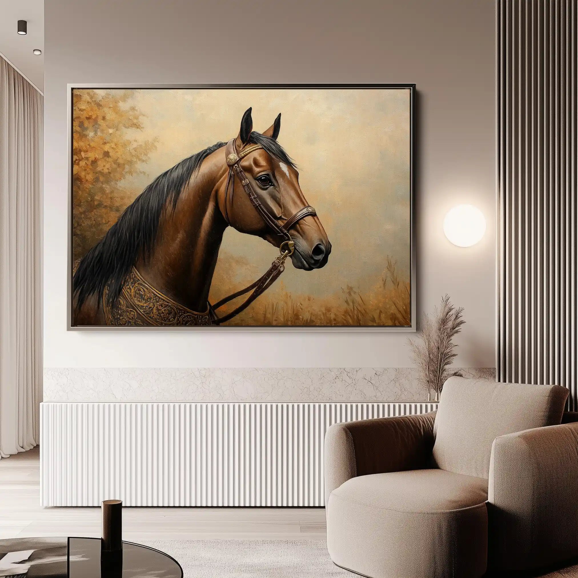 Horses 064 Canvas Art 60 x 40 cm / Black