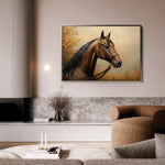 Horses 064 Canvas Art 60 x 40 cm / Black