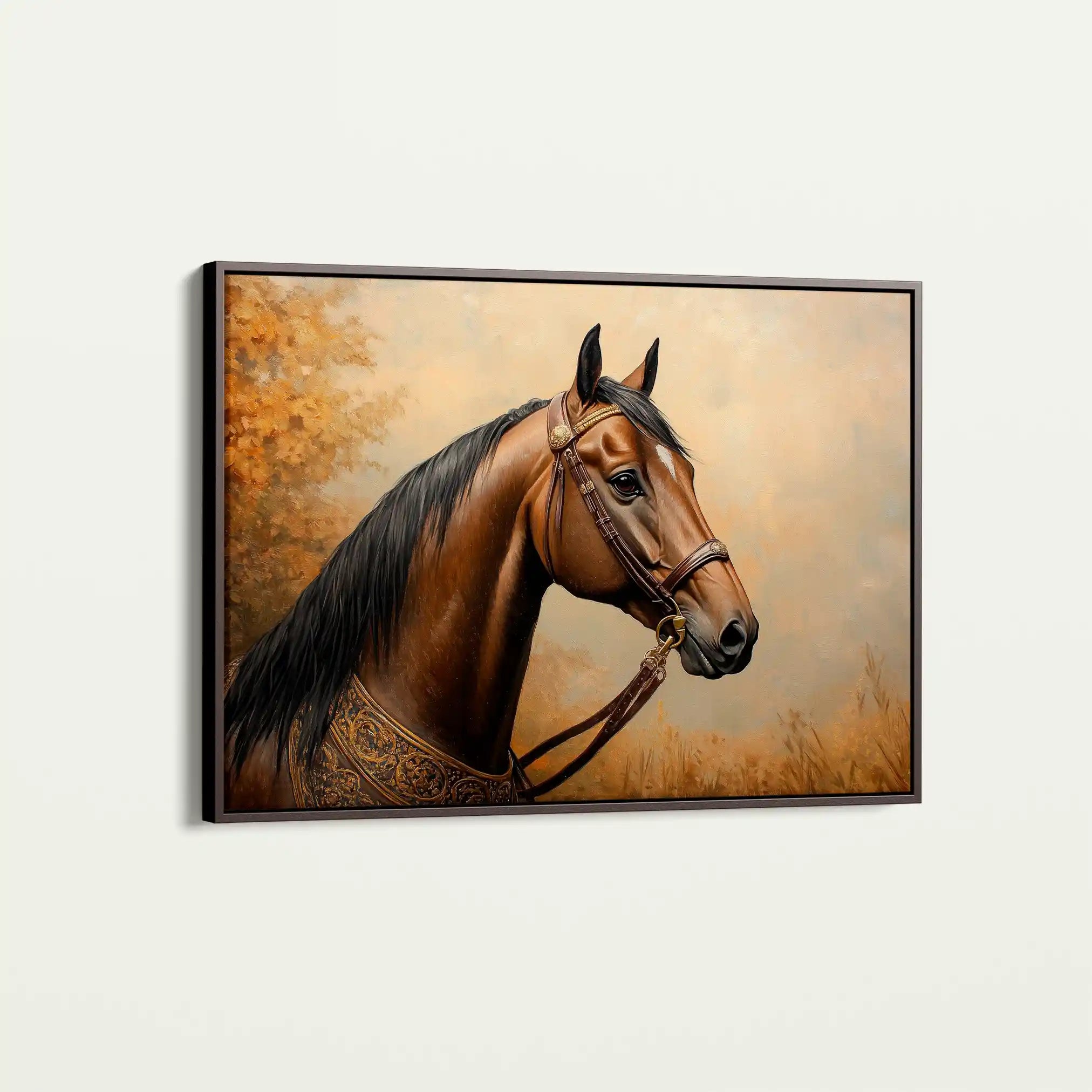 Horses 064 Canvas Art 60 x 40 cm / Black