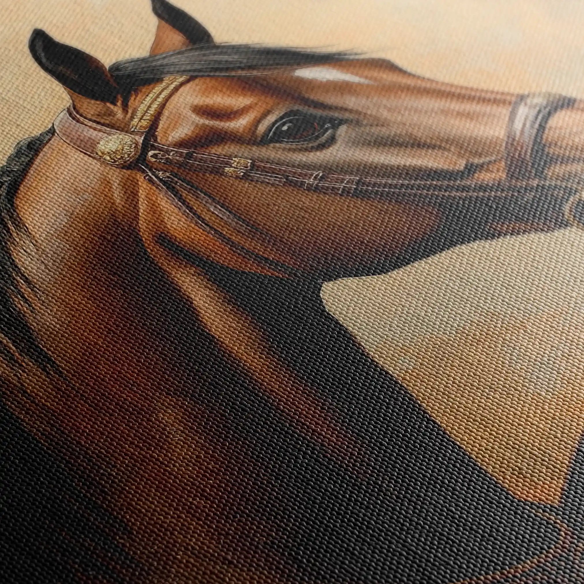 Horses 064 Canvas Art 60 x 40 cm / Black
